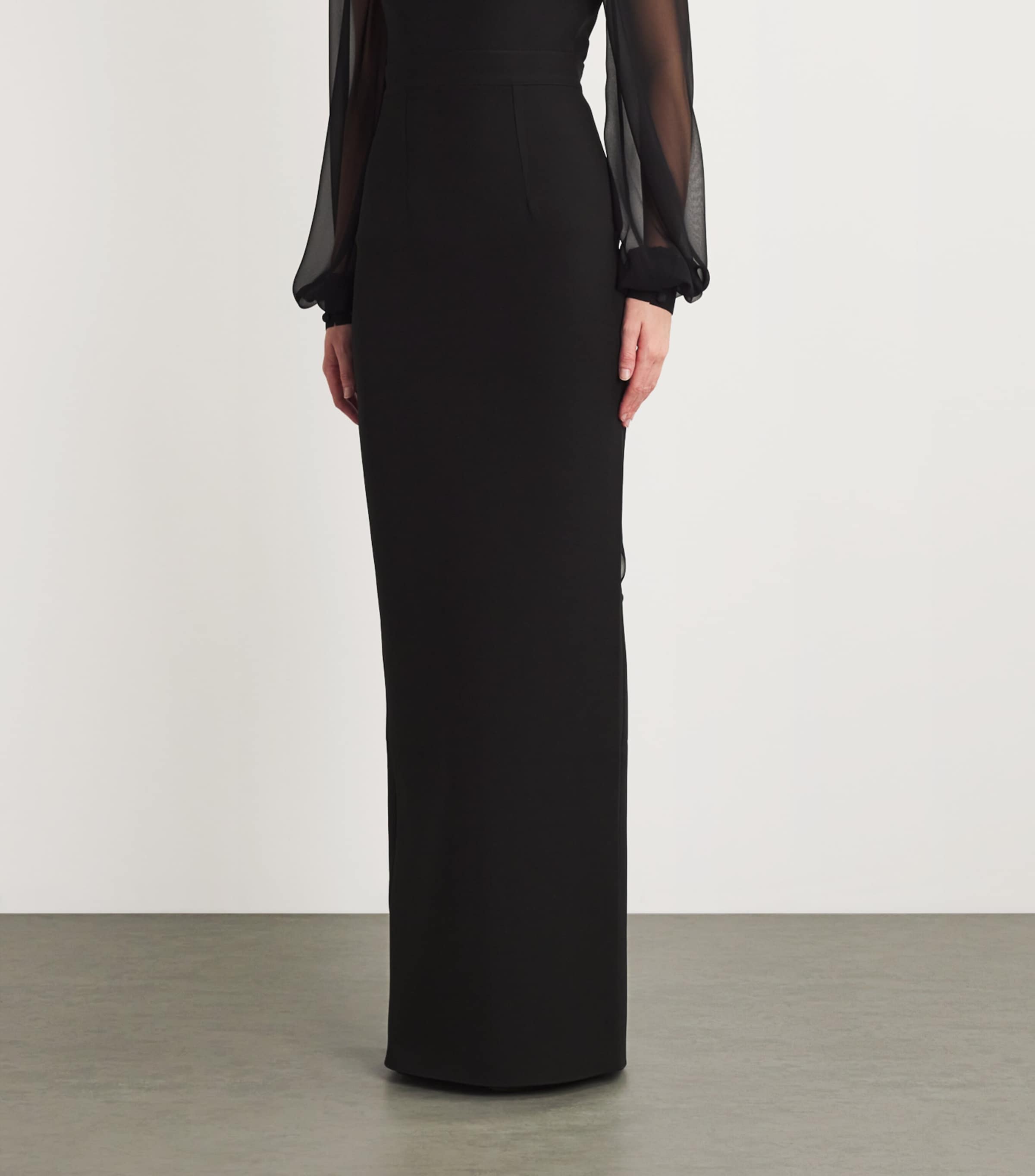 Safiyaa Womens Crepe Sidha Maxi Skirt Black Image 3