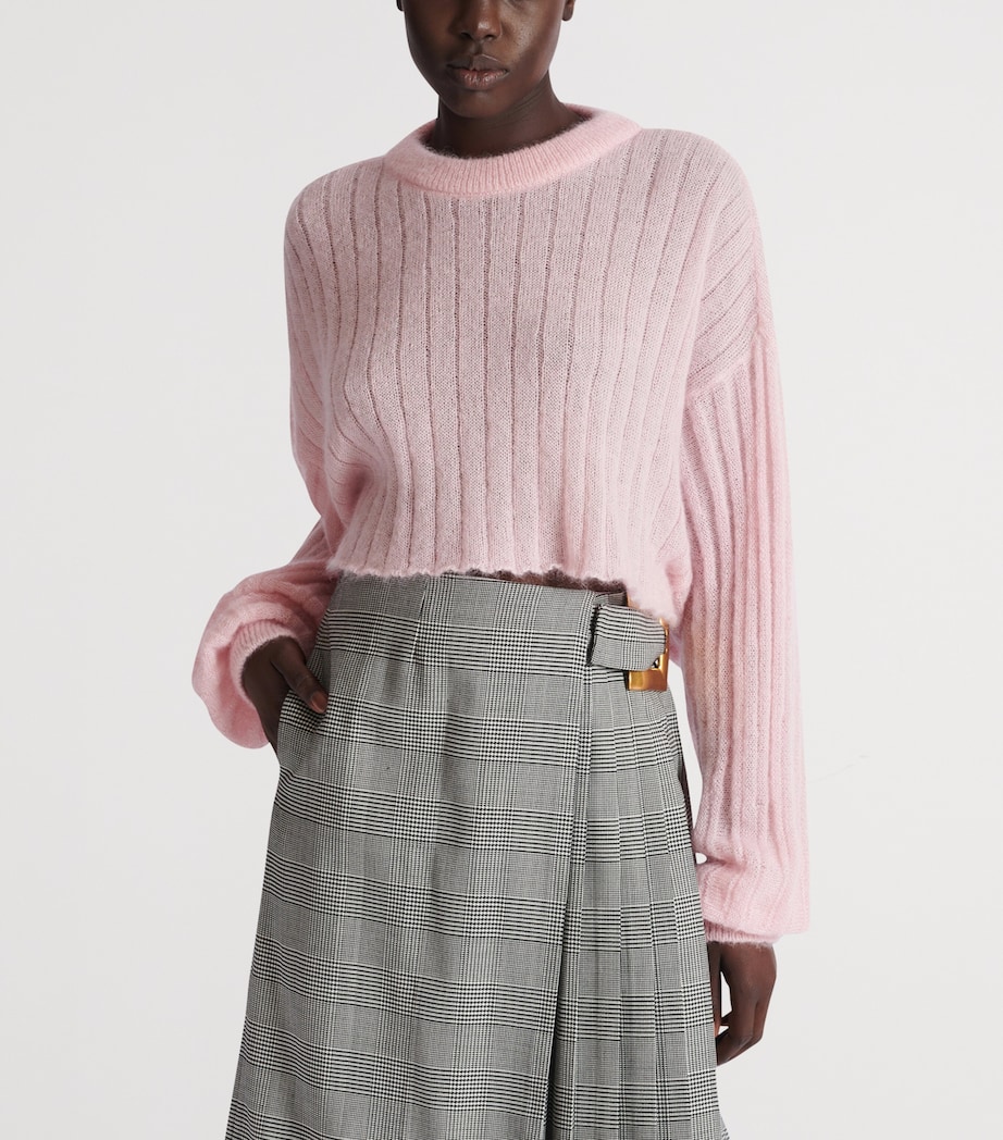 Mohair-Silk Cropped Sweater 4HR ROSE PALE Image 5
