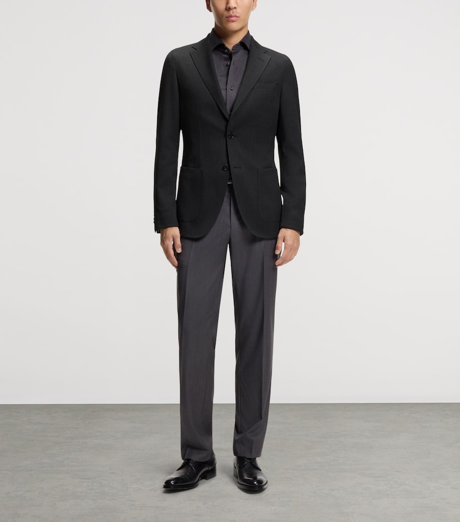 BOSS Mens Wool-Silk Slim Fit Blazer Image 4