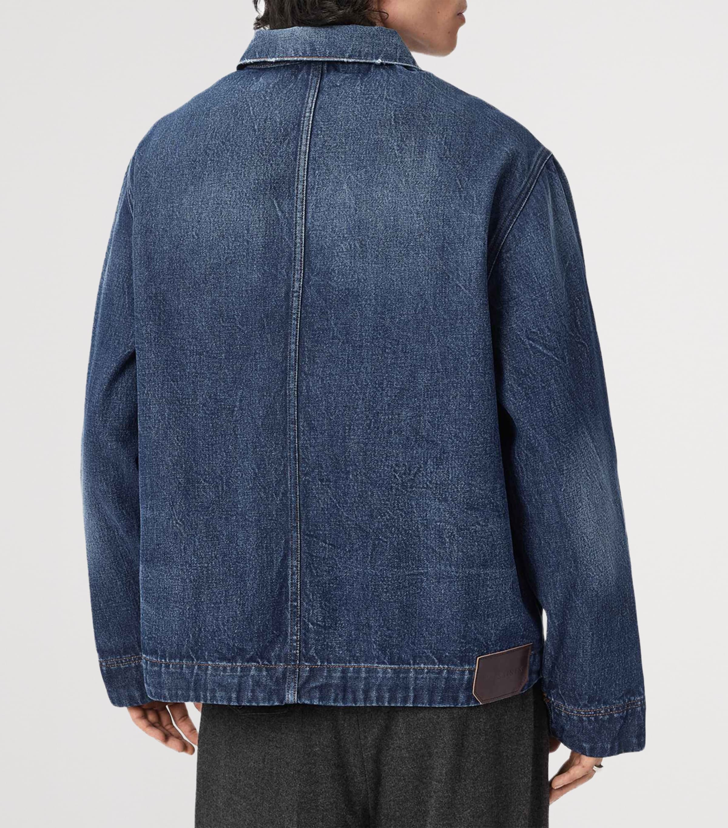 AllSaints Mens Mukesh Denim Jacket Dark Indigo Image 4