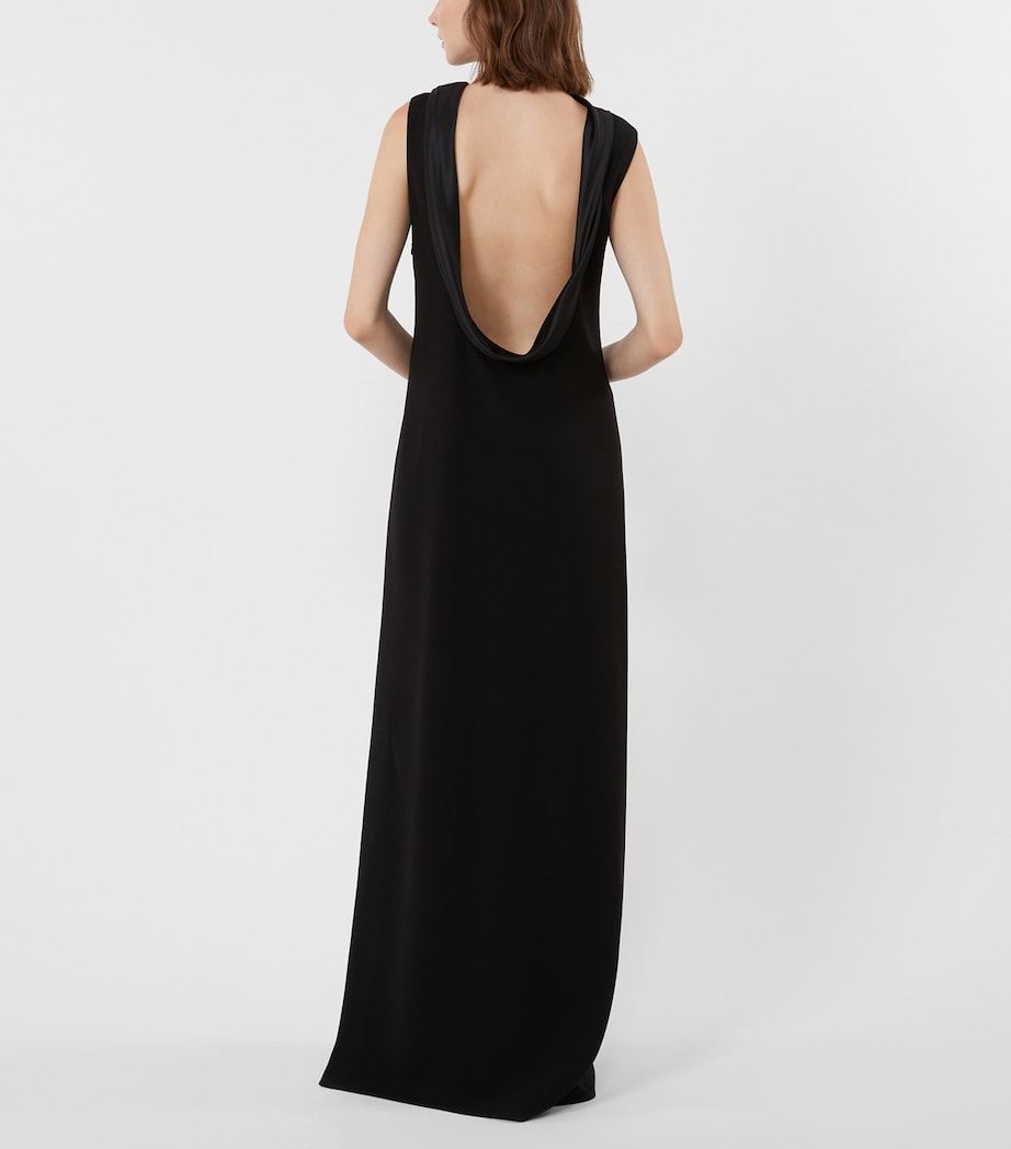 Max Mara Womens Crepe Maxi Dress Black Image 4