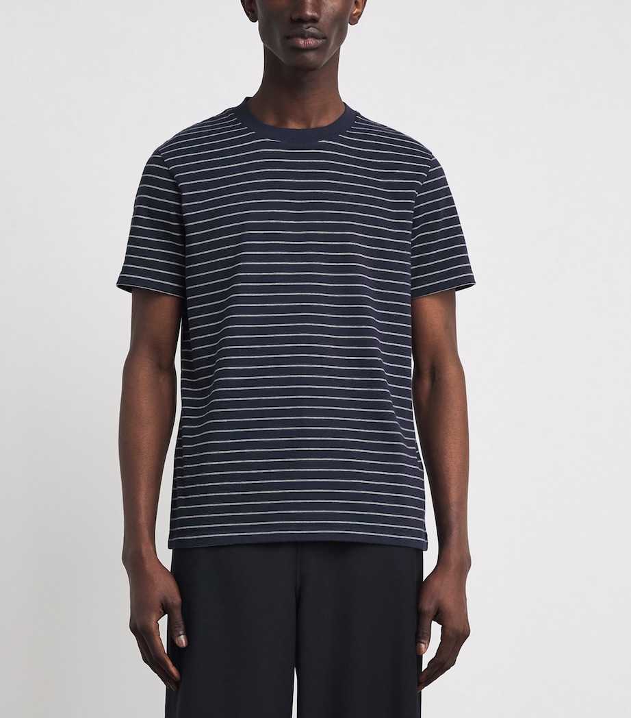 Sandro Paris Mens Cotton Sailor T-Shirt Marine / Blanc Image 4