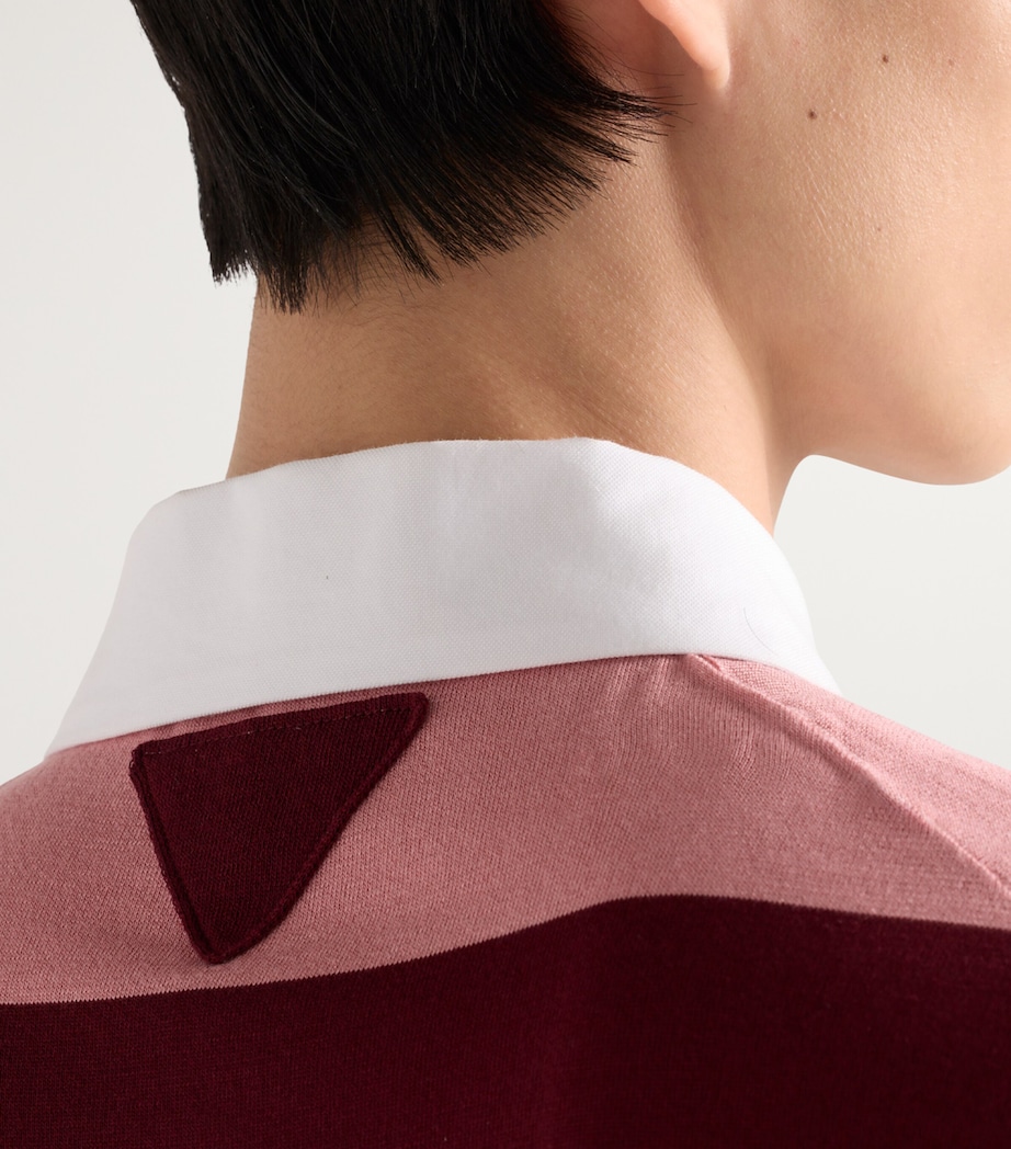 Cotton-Silk Striped Polo Shirt F0007 Image 3