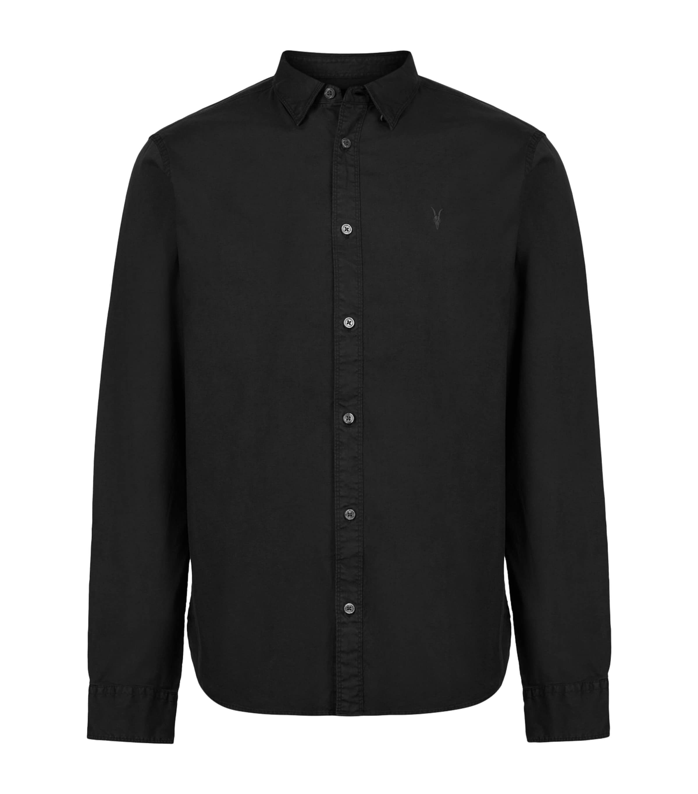 Allsaints Stretch-cotton Hawthorne Shirt In Black