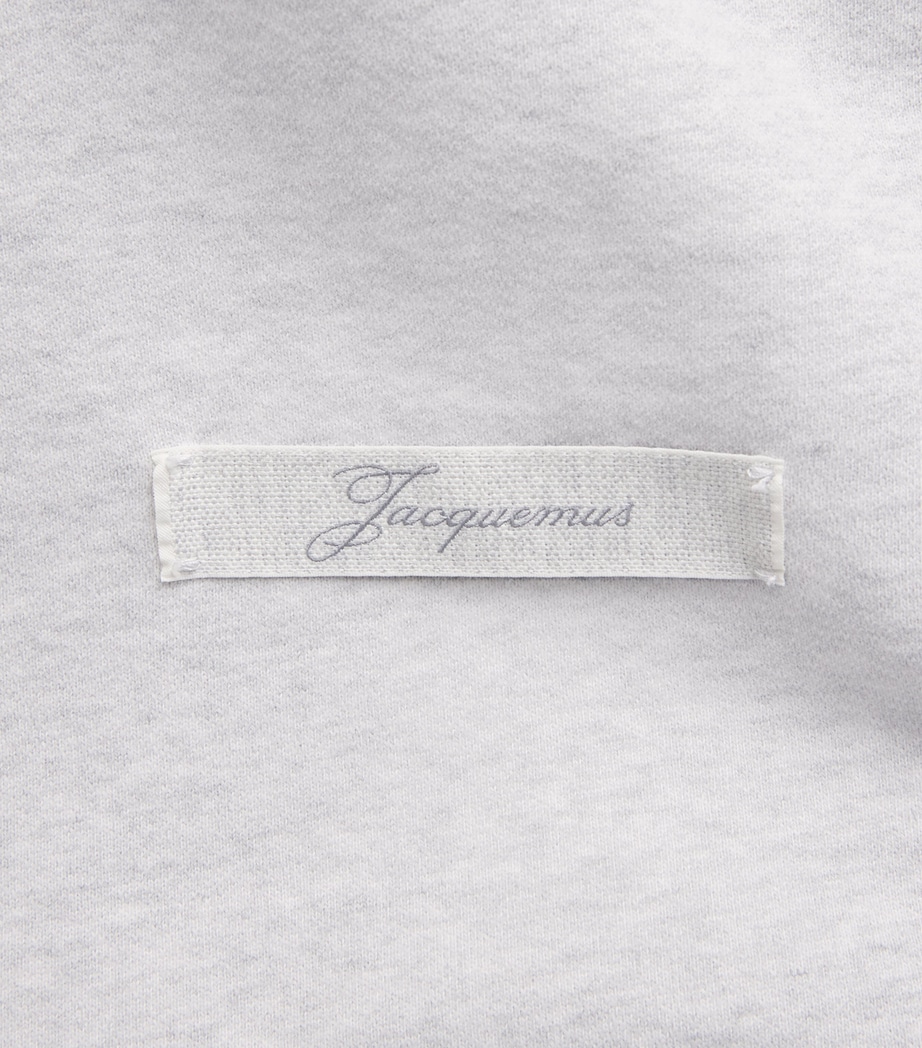 Jacquemus Womens Cotton Logo Sweatshirt Grey Image 6
