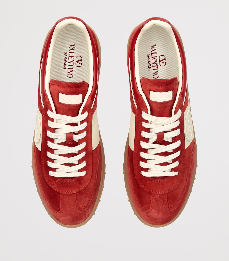 Valentino Garavani Suede Upvillage Low-Top Sneakers Red Comb Image 3