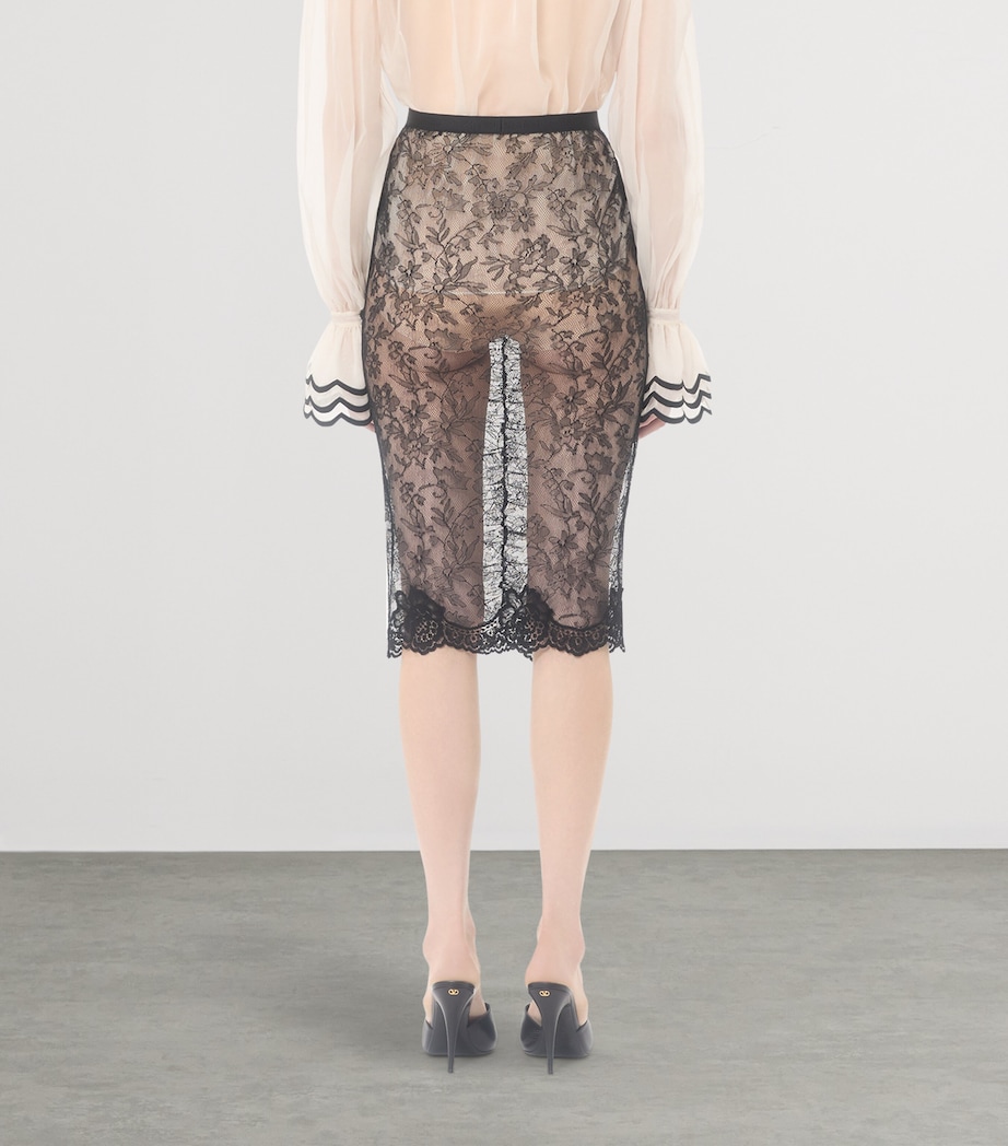 Valentino Womens Lace Ruched Skirt Image 4