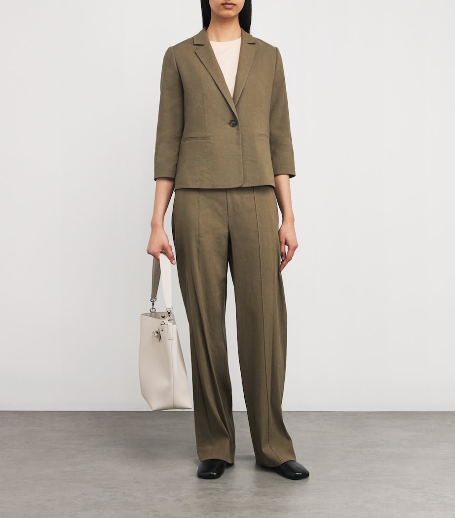 Linen-Blend Shrunken Blazer 309MSS Image 2