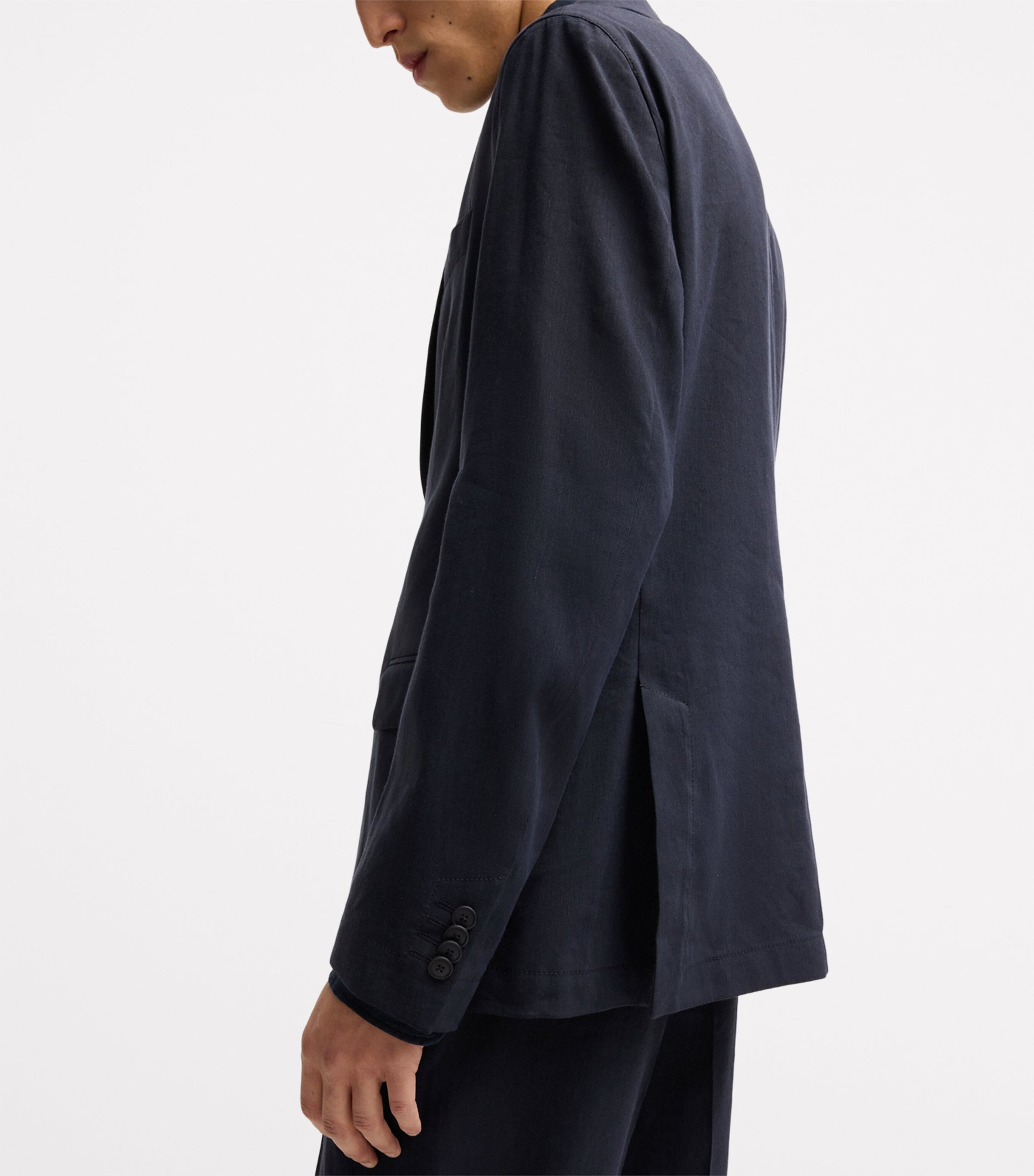 Linen-Blend Slim Blazer 404 Image 4