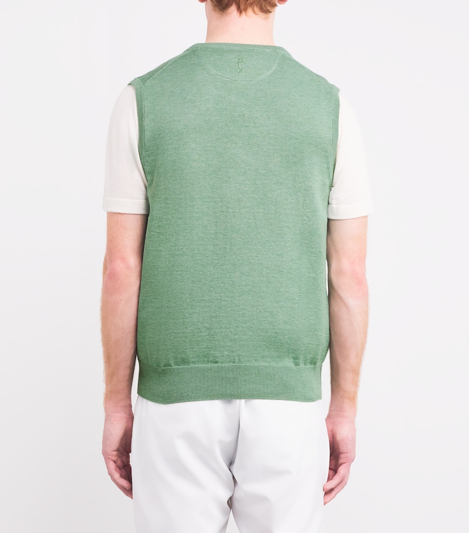 Cotton-Blend Polo Pony Sweater Vest FIELD OLIVE HEATHER Image 4