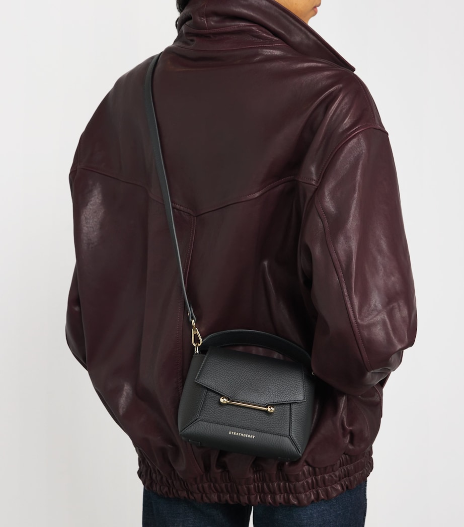 Nano Leather Mosaic Top-Handle Bag BLACK Image 5