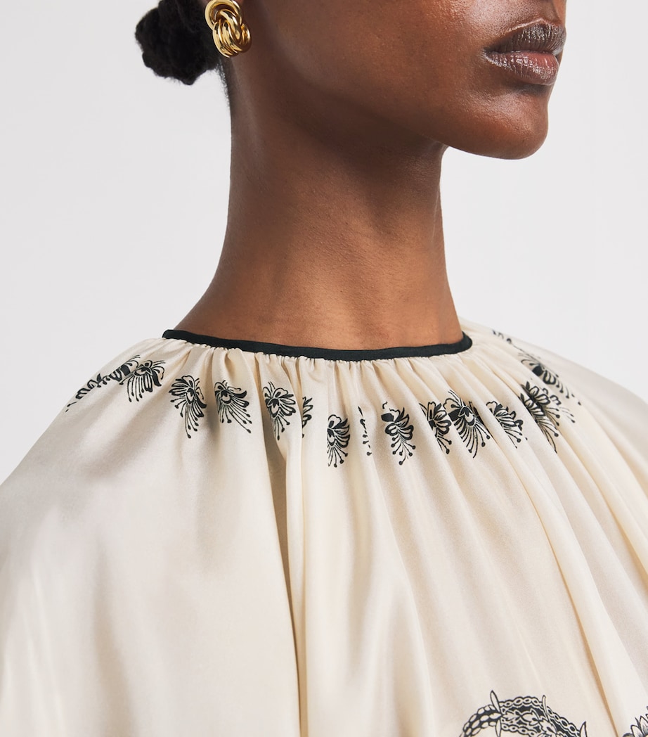 Silk Floral Rhiannon Mini Dress CRMBLKFLO CR/BLK/FLR Image 6