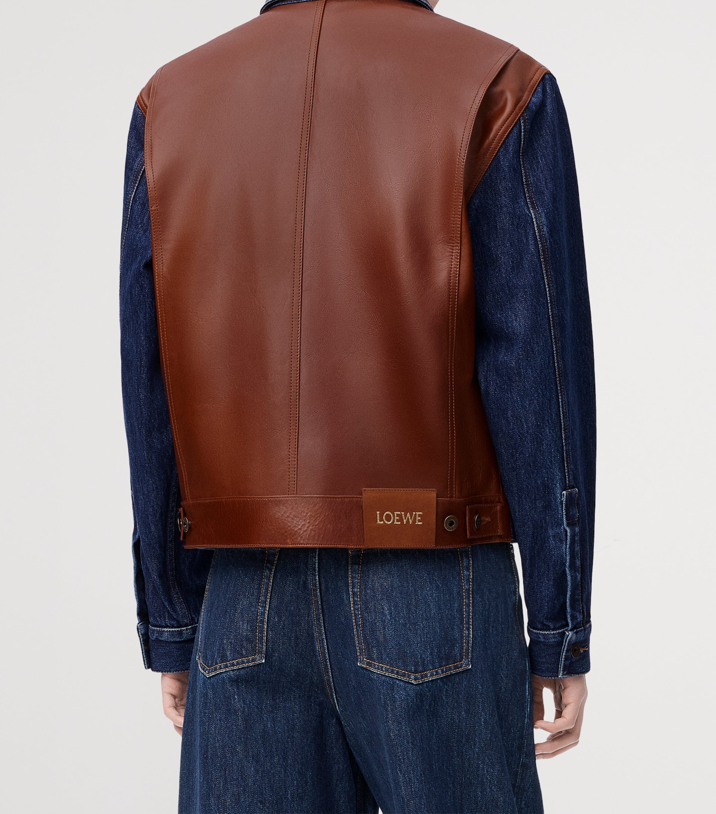 Leather-Denim Hybrid Jacket RAW DENIM Image 5