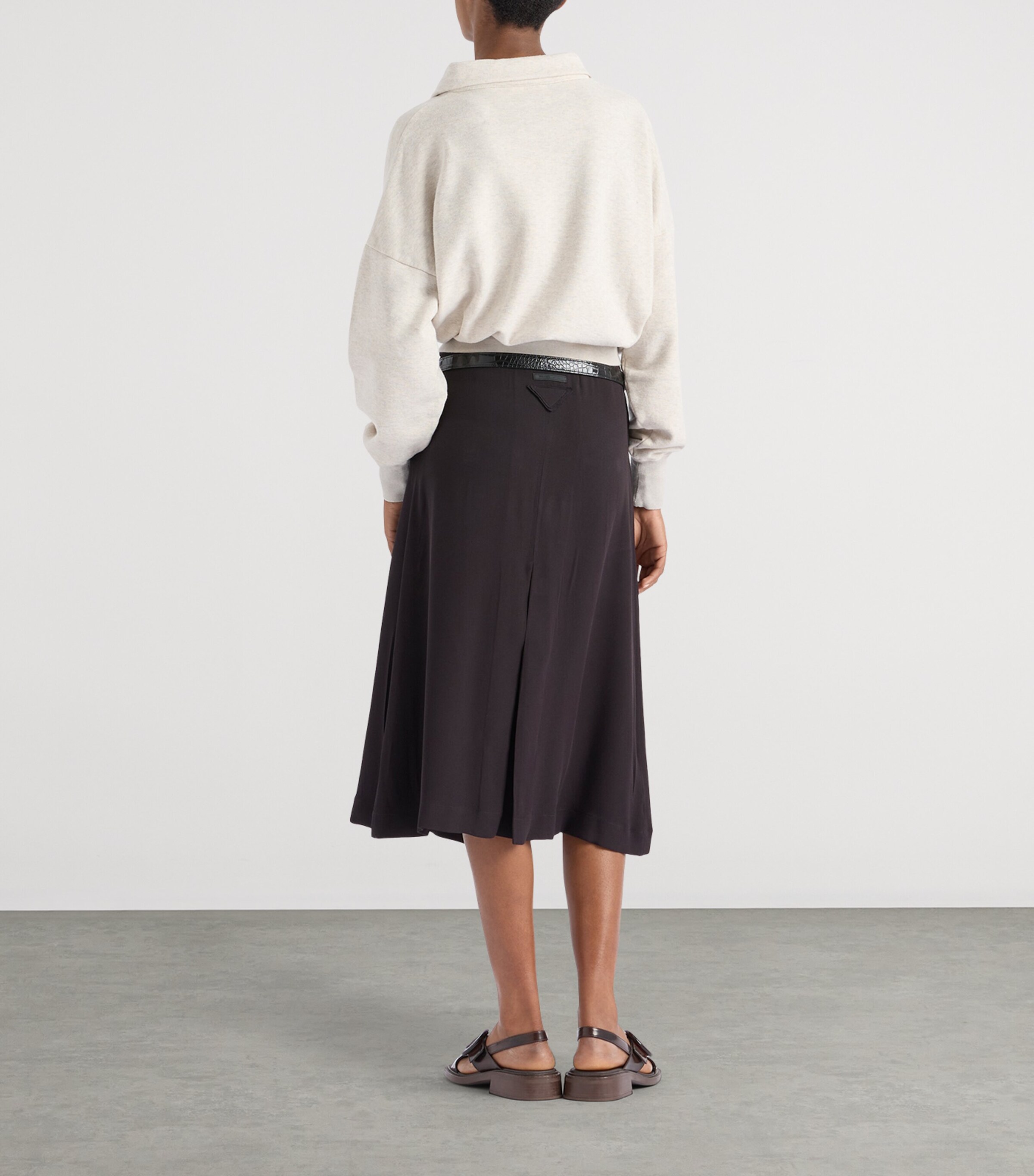 Prada Neutral Cotton Half-Zip Sweatshirt | Harrods UK