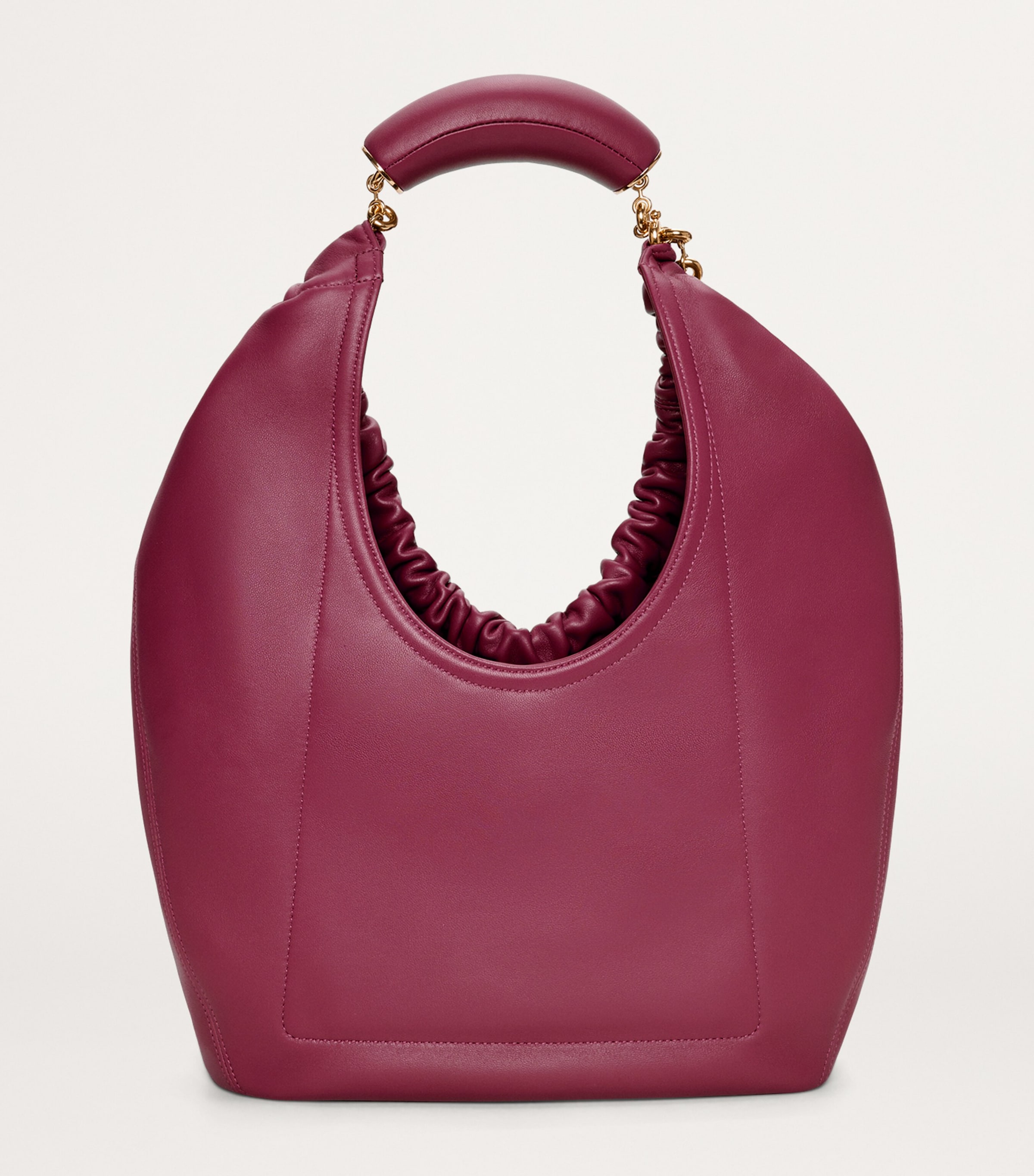 Medium Leather Squeeze Top-Handle Bag CRIMSON Image 3