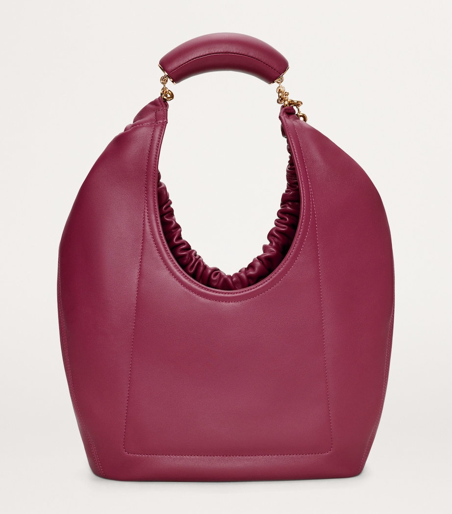 Medium Leather Squeeze Top-Handle Bag CRIMSON Image 3