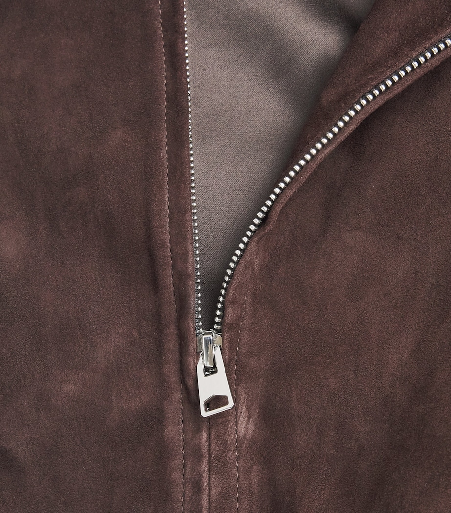 CHAROUX Womens Suede Mimi Cropped Jacket Choc Brown Image 6