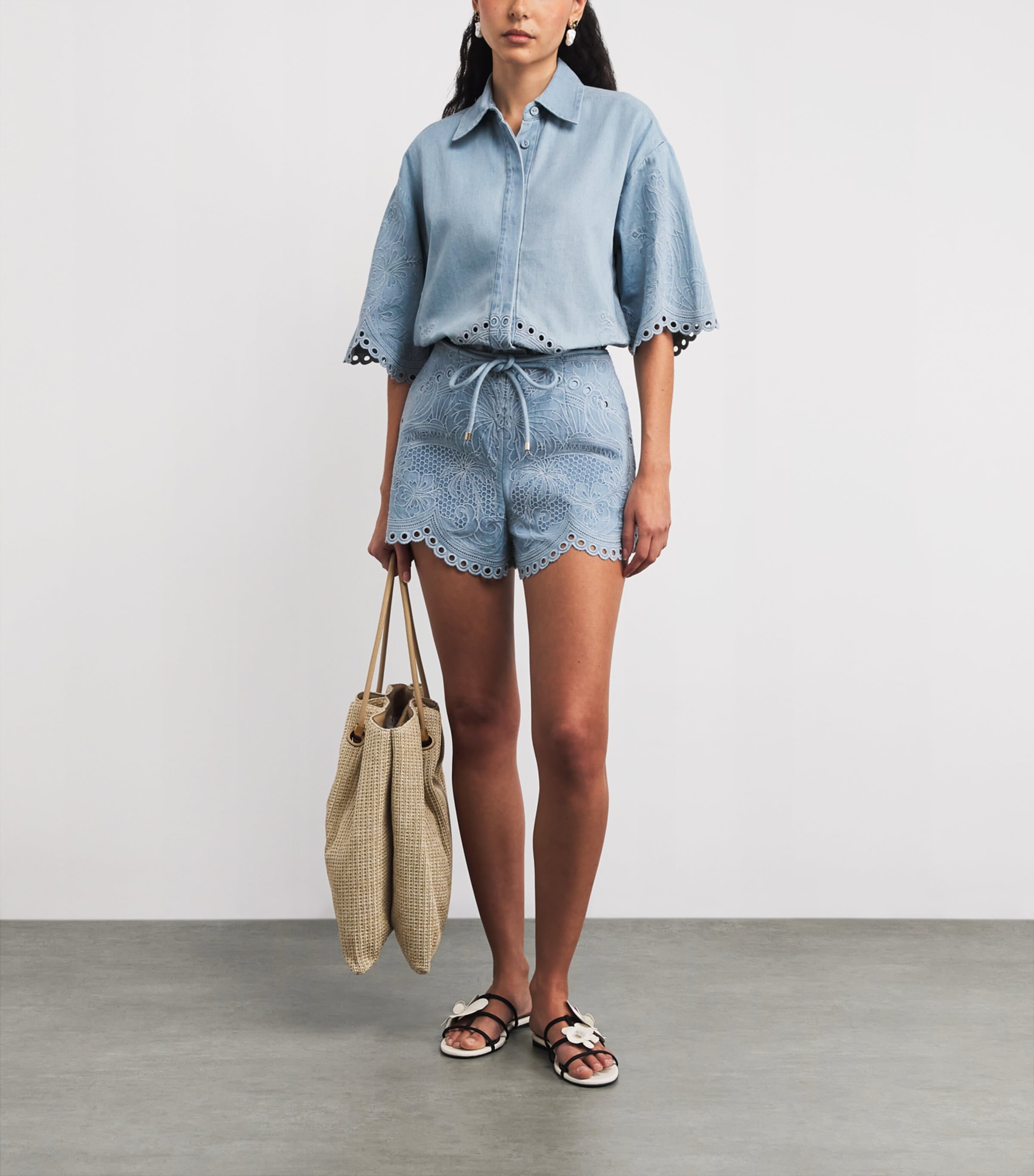 Embroidered Daylight Denim Shorts ICE STORMICESTM Image 2