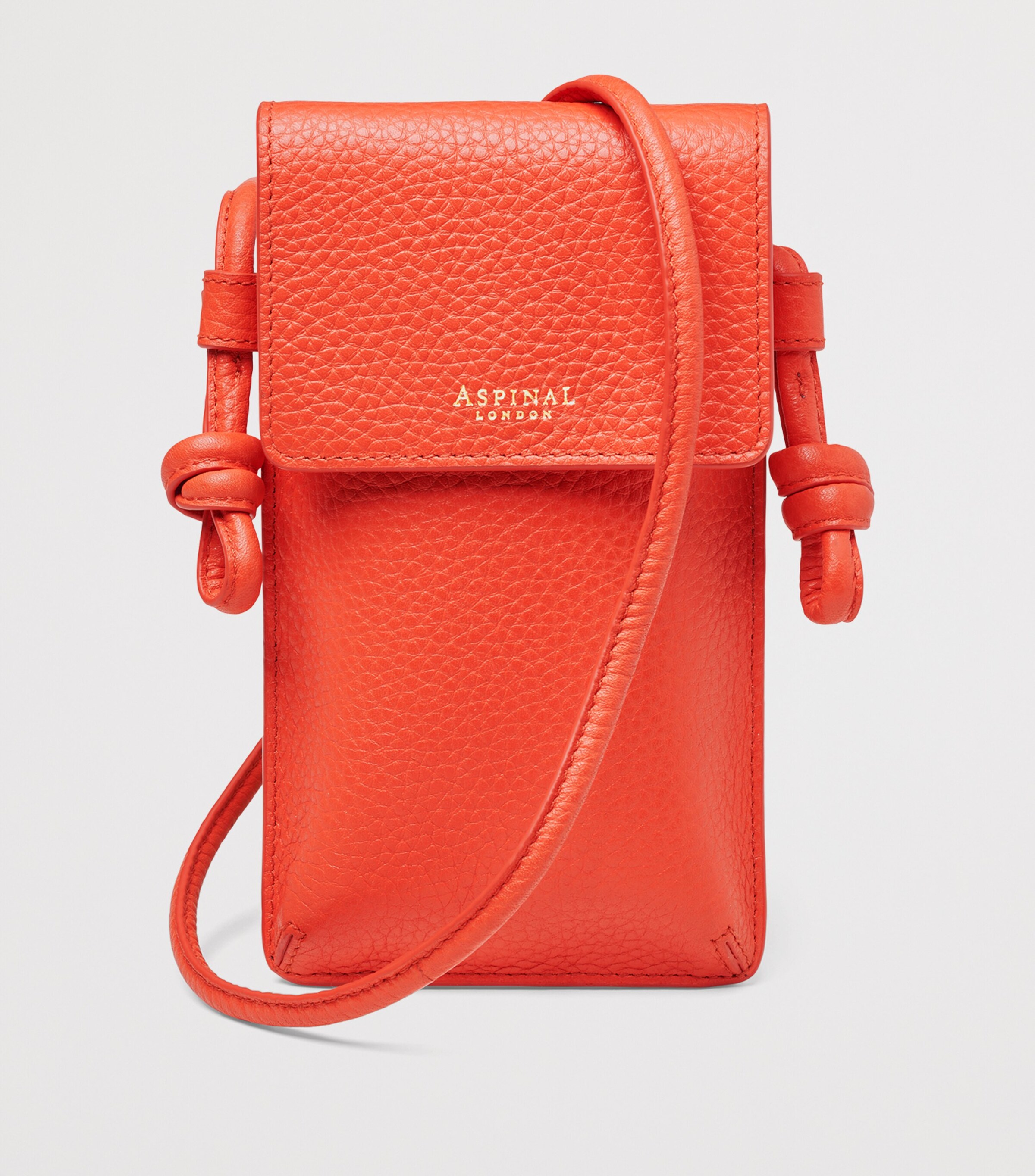 Leather Ella Phone Pouch CORAL Image 3
