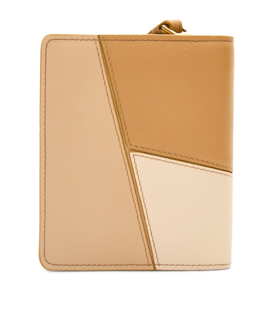 Leather Puzzle Compact Zip Wallet MULTICOLOR Image 2