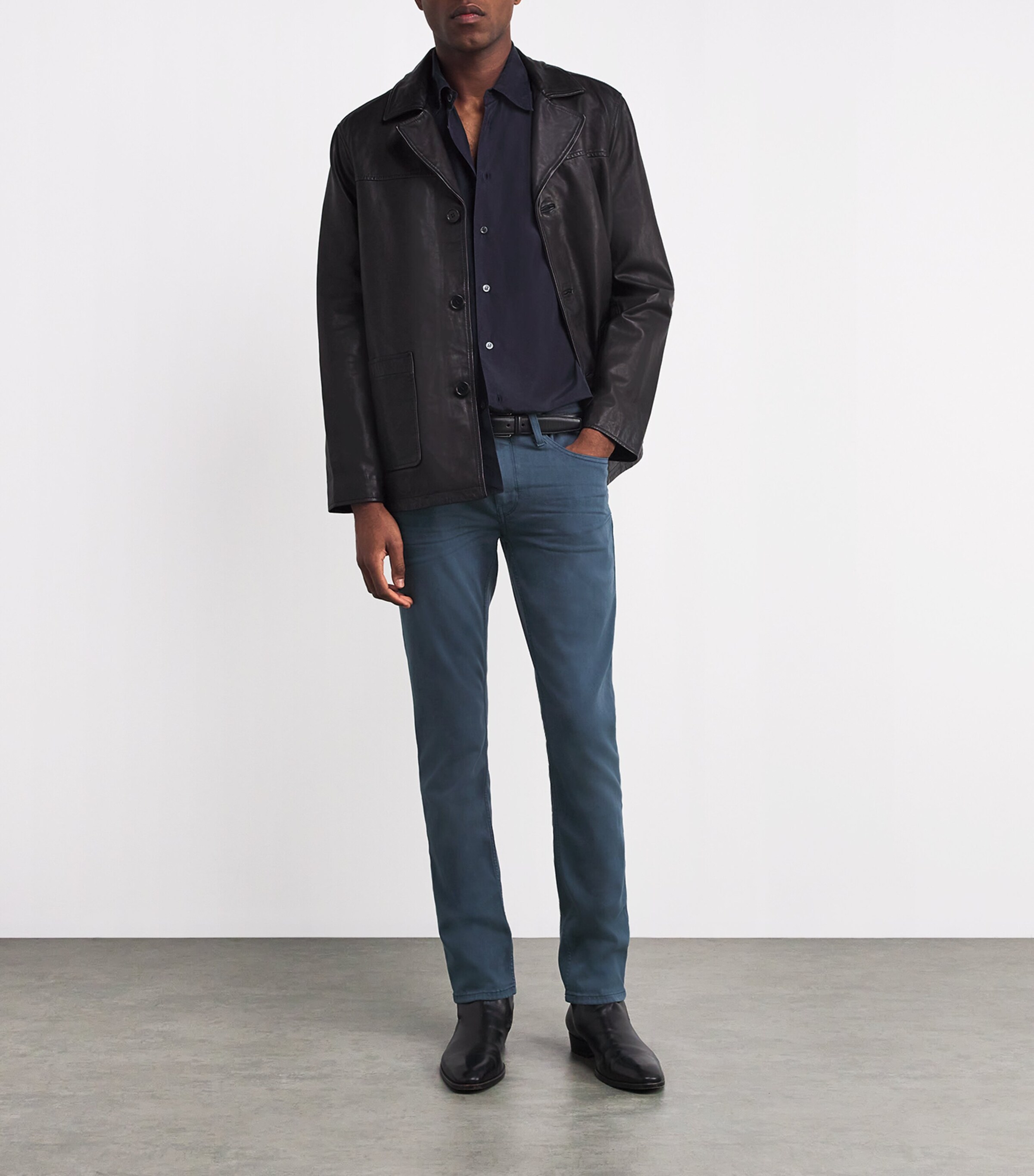 PAIGE Mens Lennox Slim Jeans Harbor Image 2