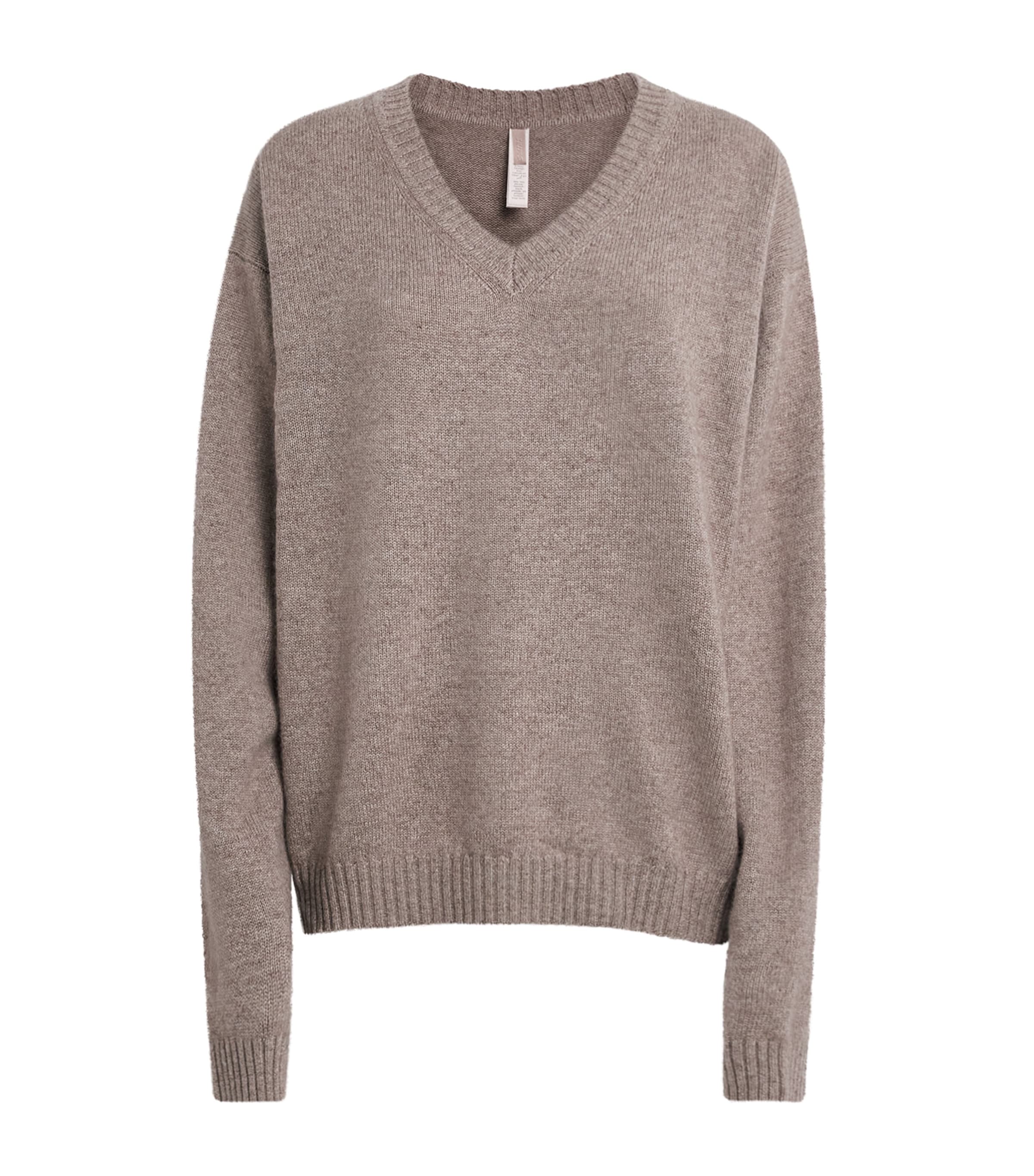 Skims Wool-cashmere Blend V-neck Sweater In Brown