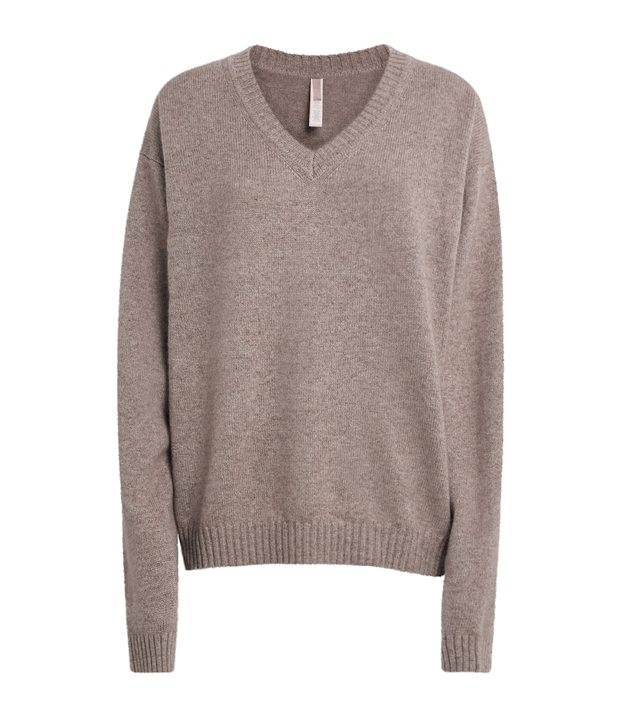 Skims Womens Wool-Cashmere Blend V-Neck Sweater Linen Image 1