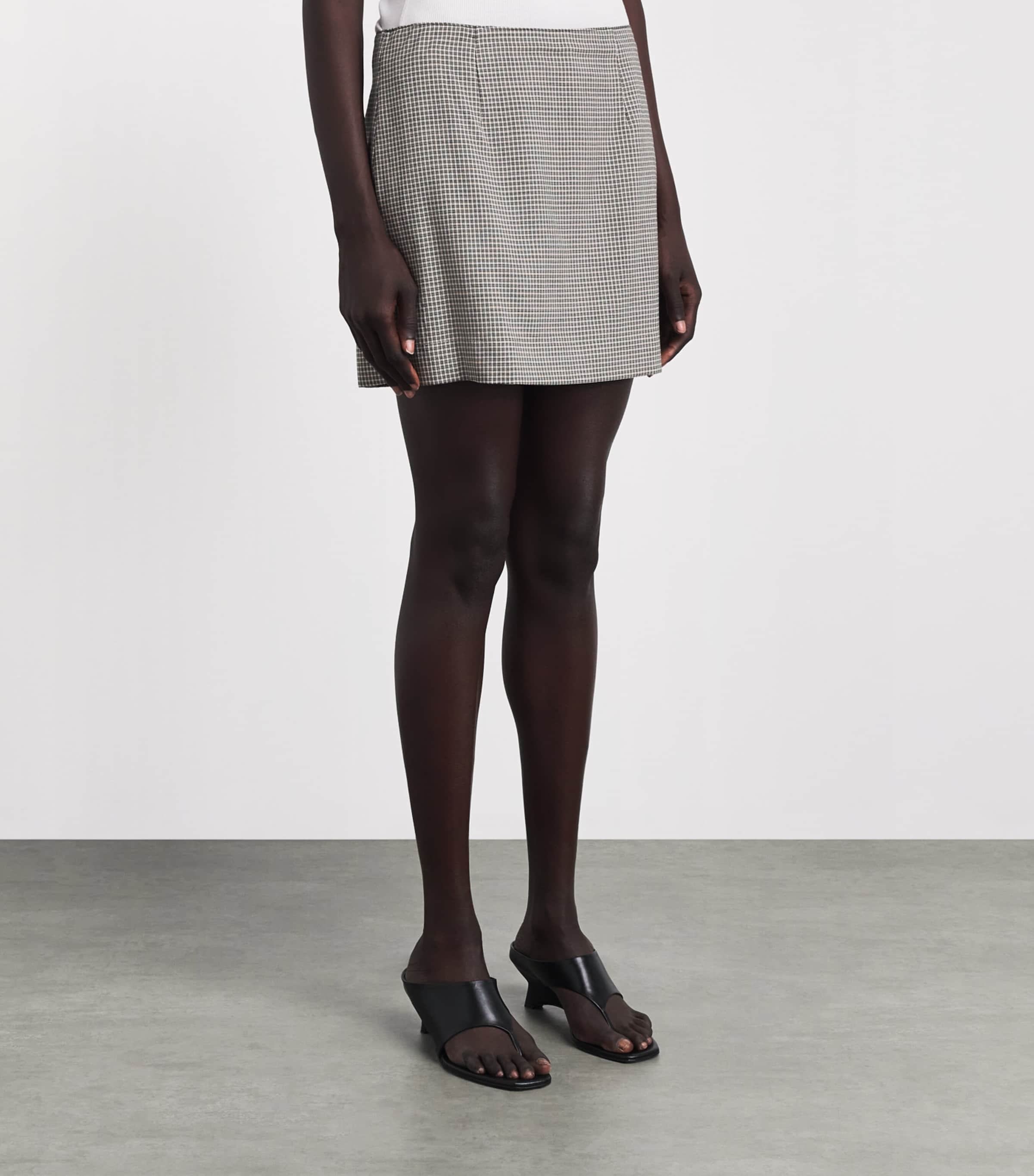 Rag & Bone Womens Wool Plaid Mini Skirt Blackpld Image 4