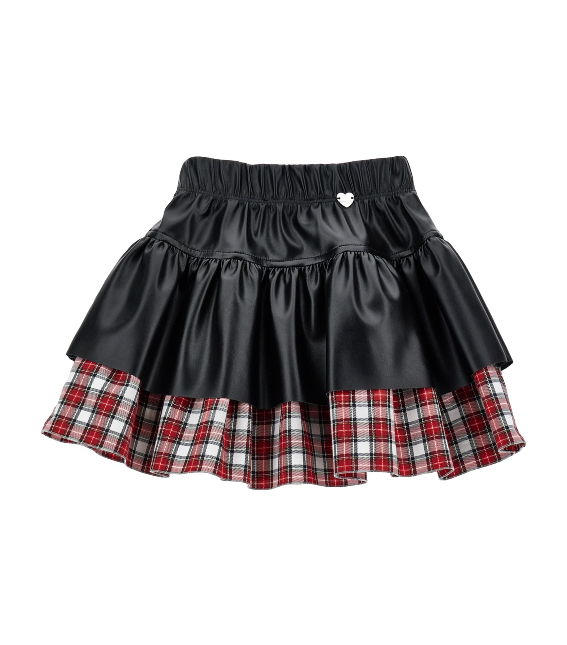 Shop Monnalisa Tartan Skirt In Black