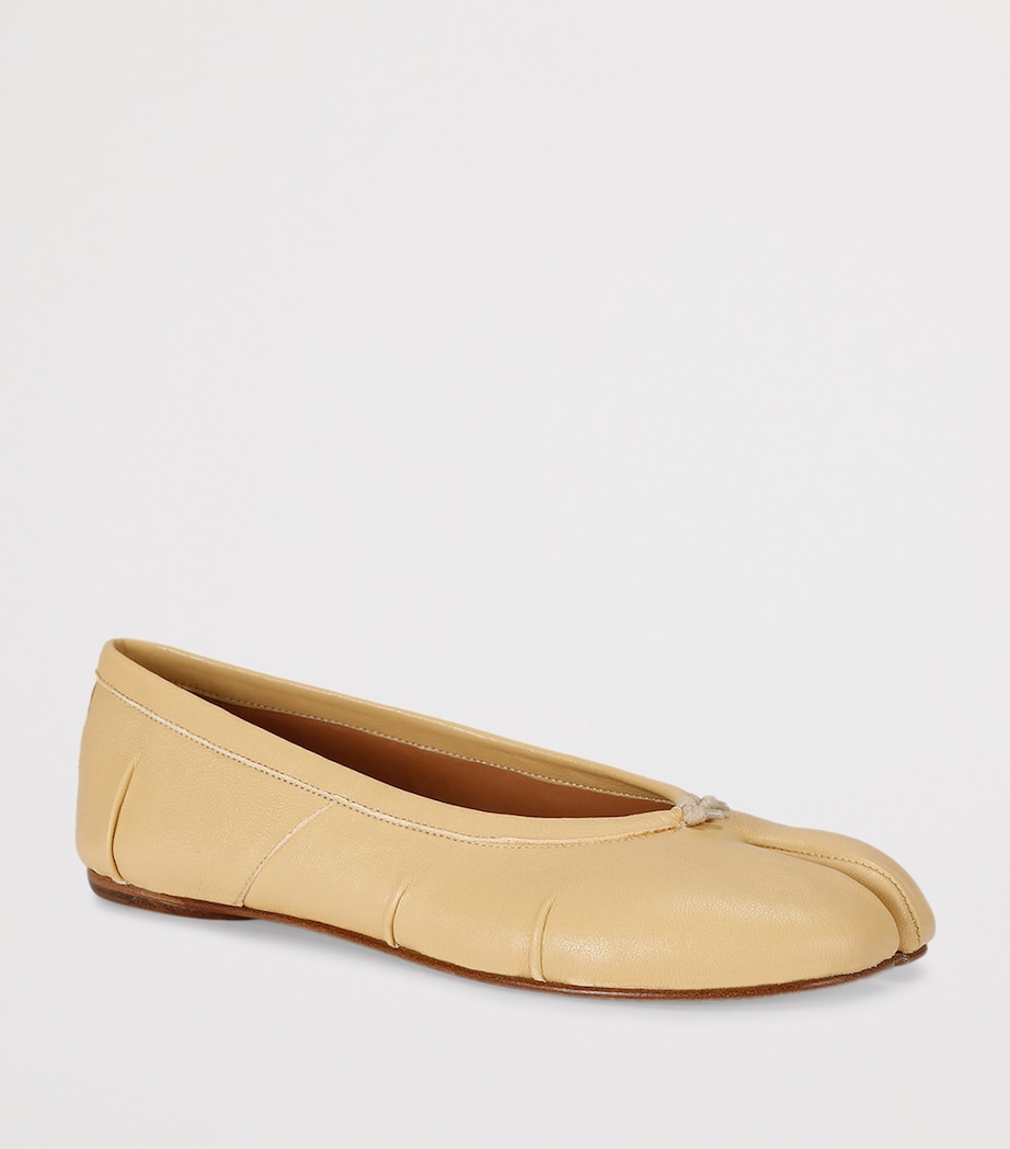 Maison Margiela Leather Tabi Ballet Flats Yellow Image 3