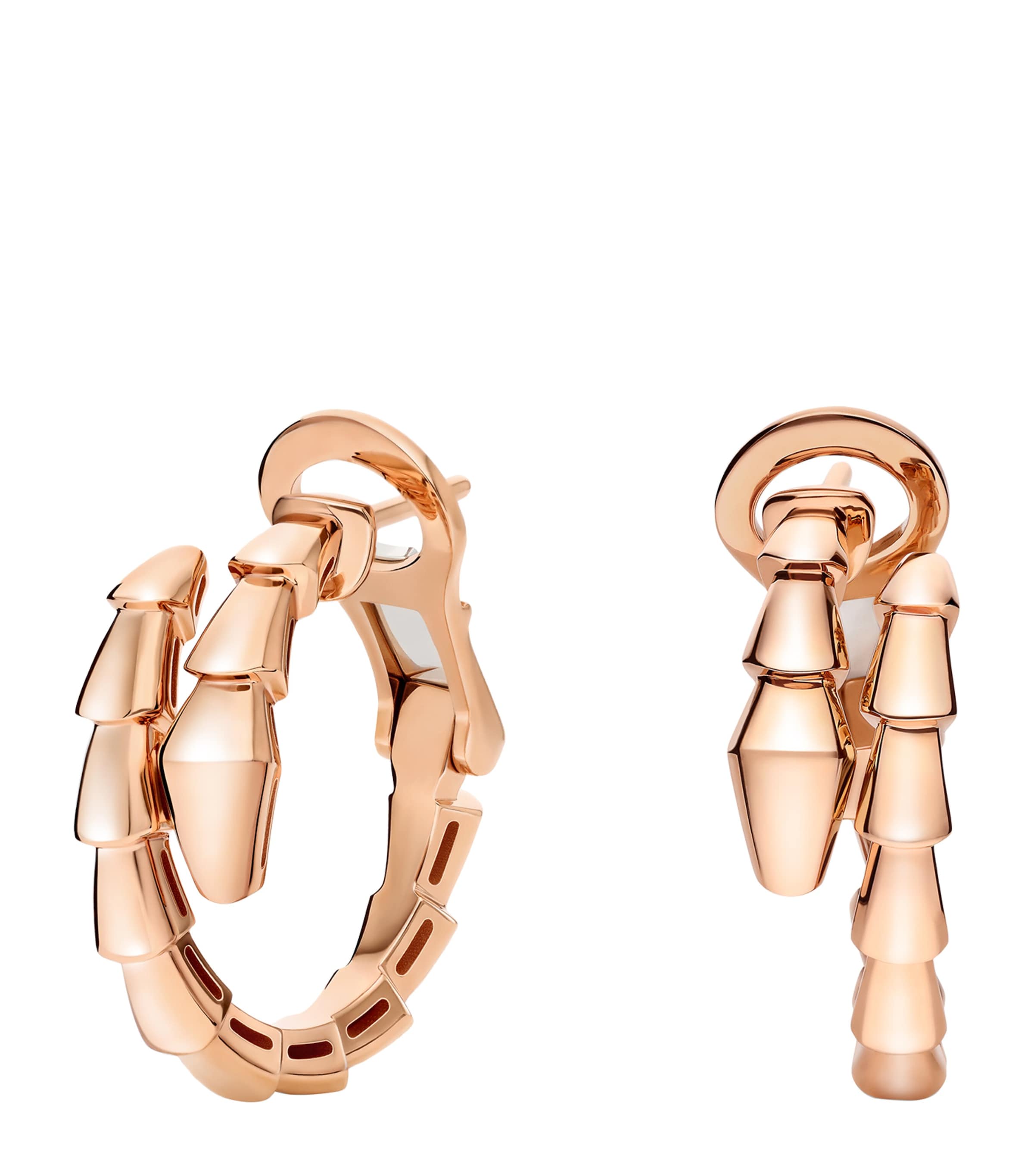Bvlgari Rose Gold Serpenti Viper Earrings In Rose Gold