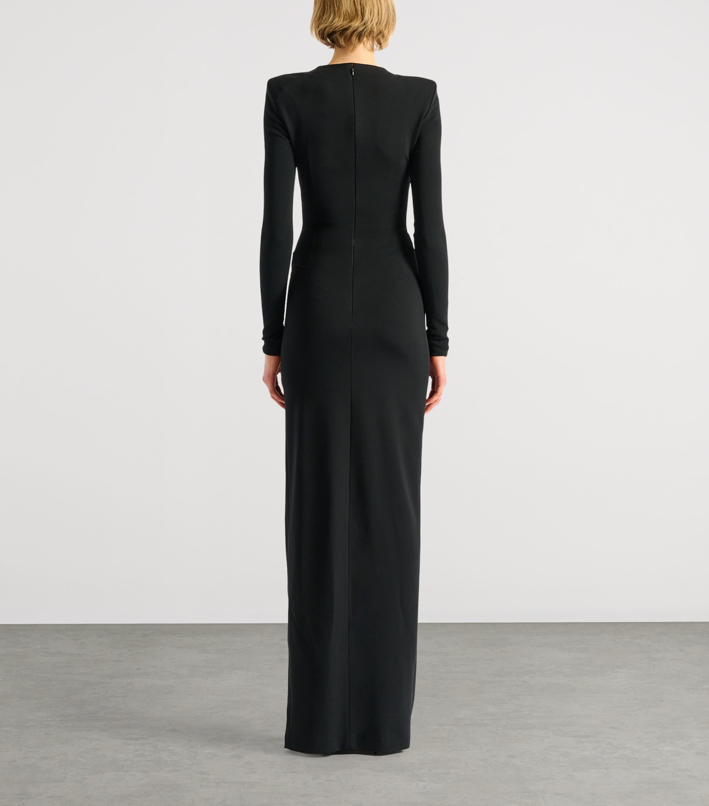 Balmain Womens Zip Slit Dress Noir Image 4