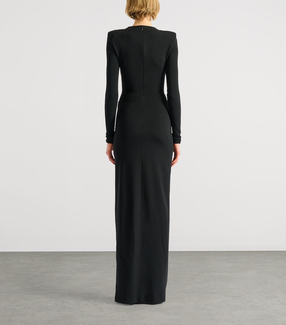 Balmain Womens Zip Slit Dress Noir Image 4