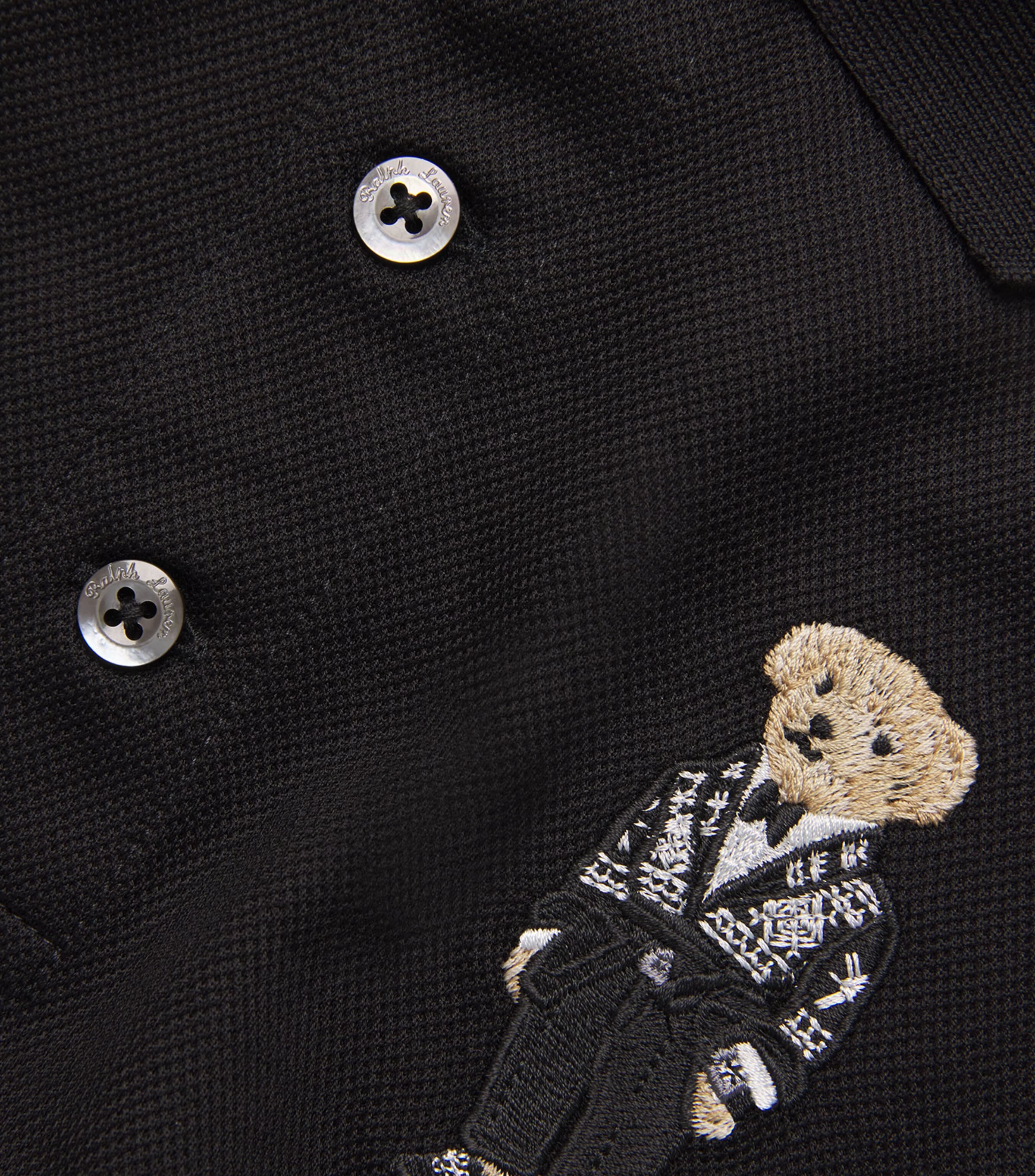 Ralph Lauren Purple Label Black Polo Bear Polo Shirt | Harrods US