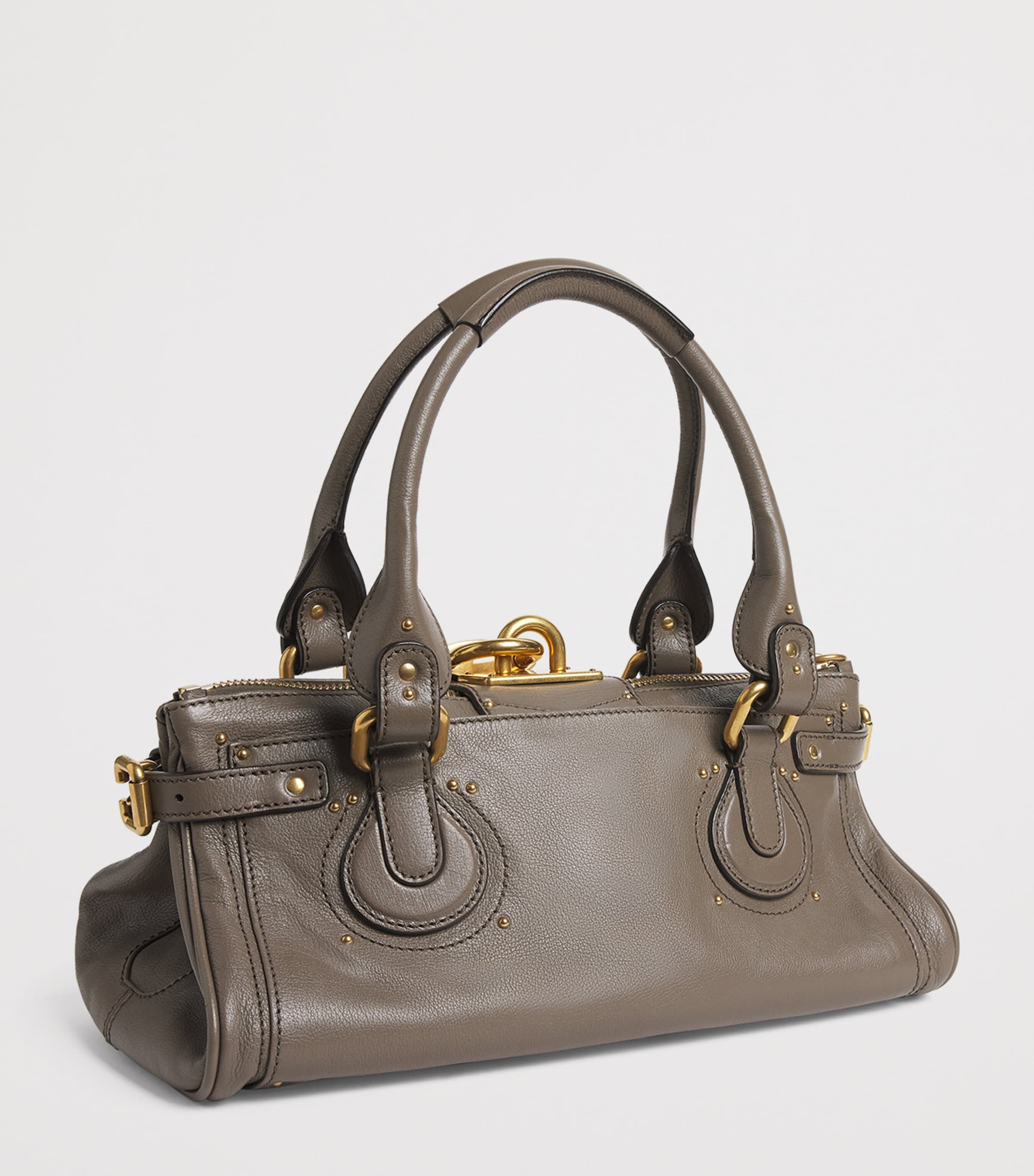Chloé Leather Paddington Top-Handle Bag Flannel Grey Image 3