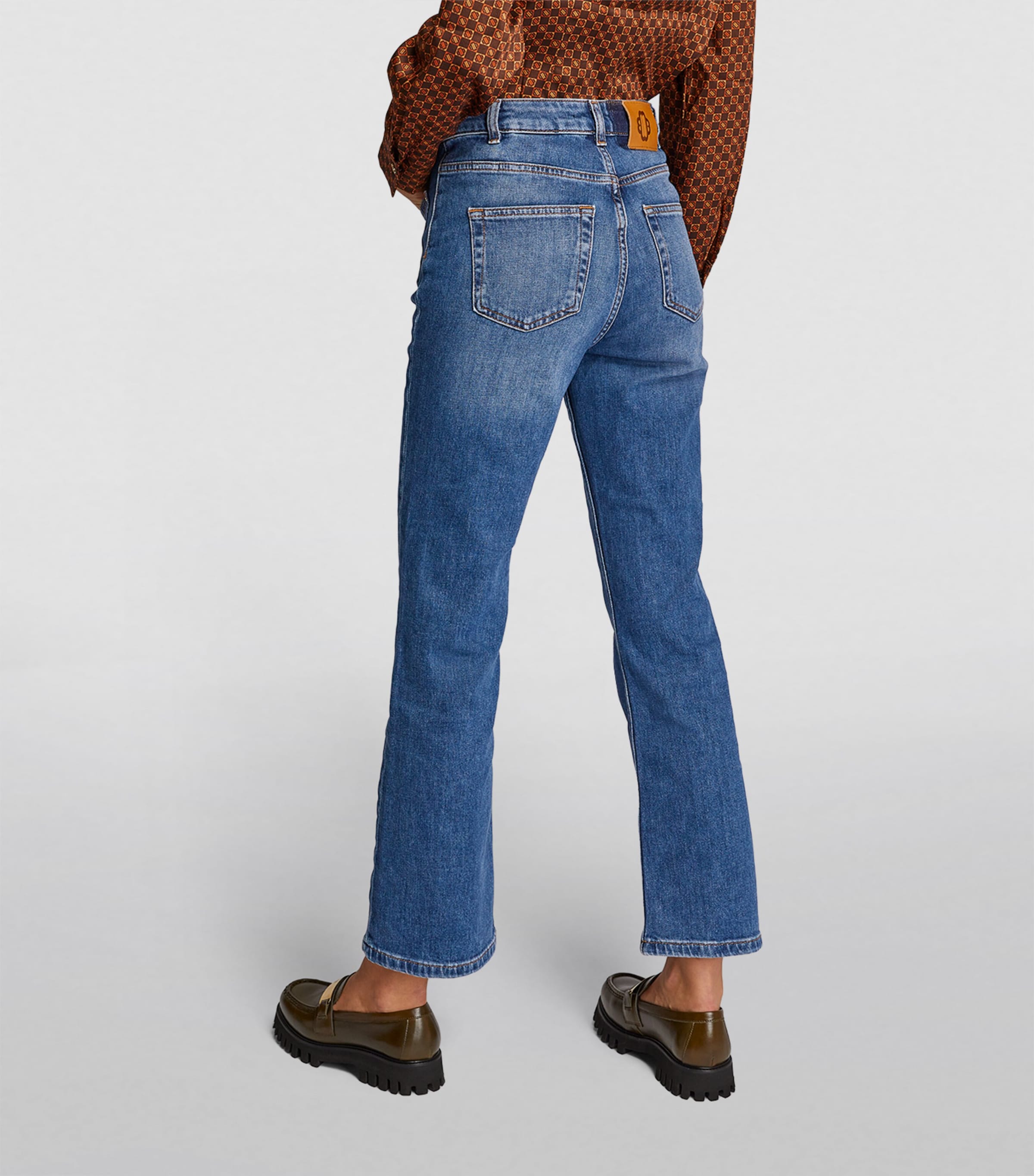 Button-Up Flared Jeans BLUE Image 4