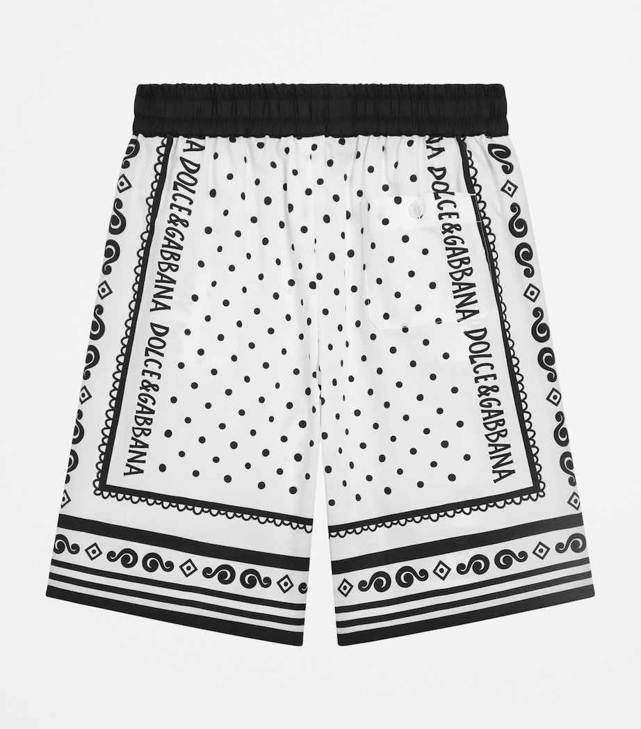 Dolce&Gabbana Kids Cotton Bandana Print Shorts (8-12+ Years) Bandana Bl Image 2