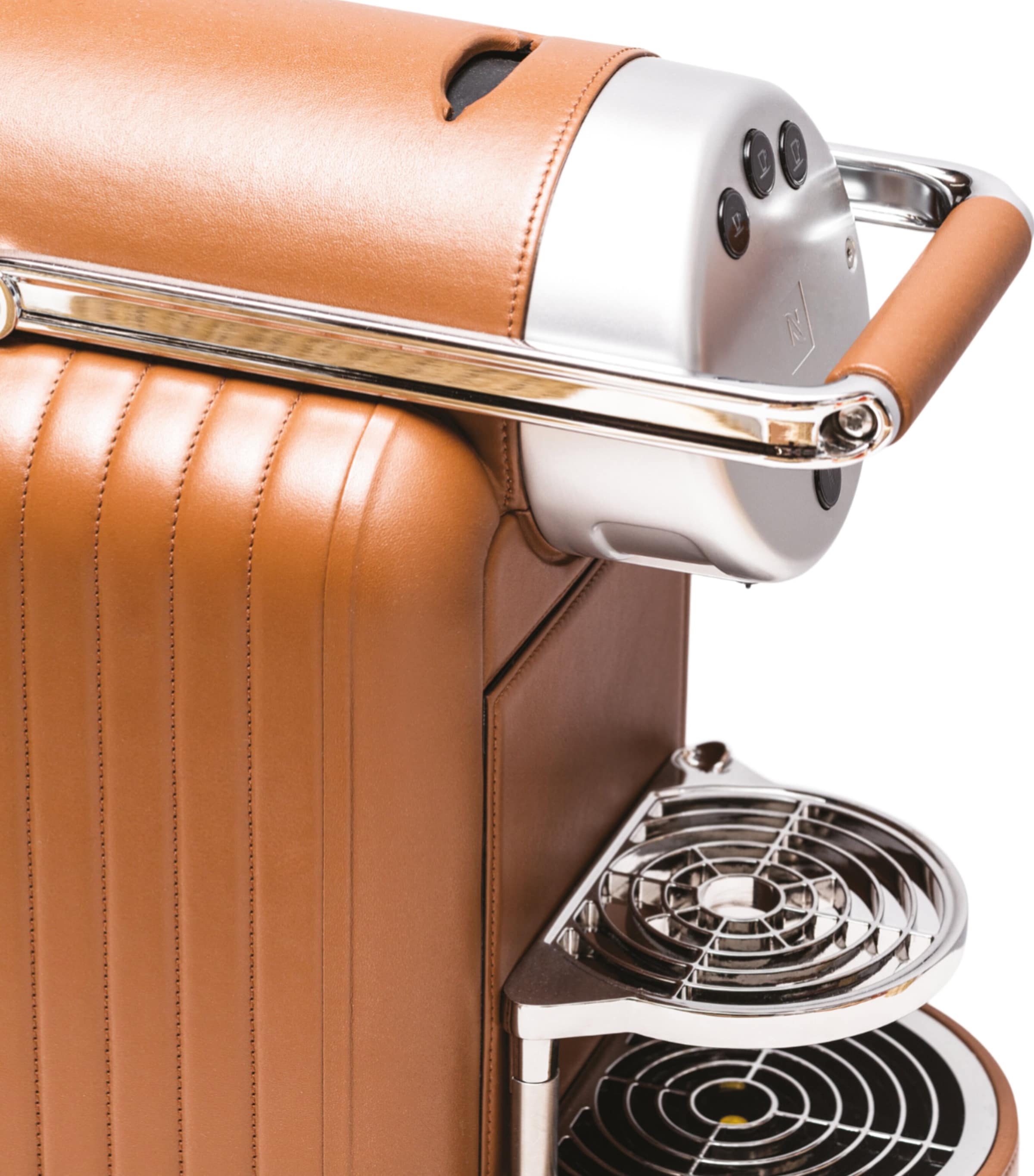 Giobagnara x Nespresso Leather Zenius Lines Coffee Machine Nappa Siena Image 5