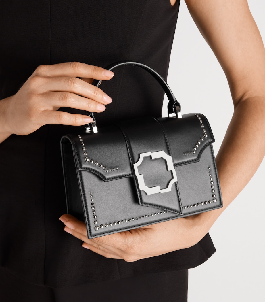 Mini Leather Audrey Top-Handle Bag BLACK Image 5