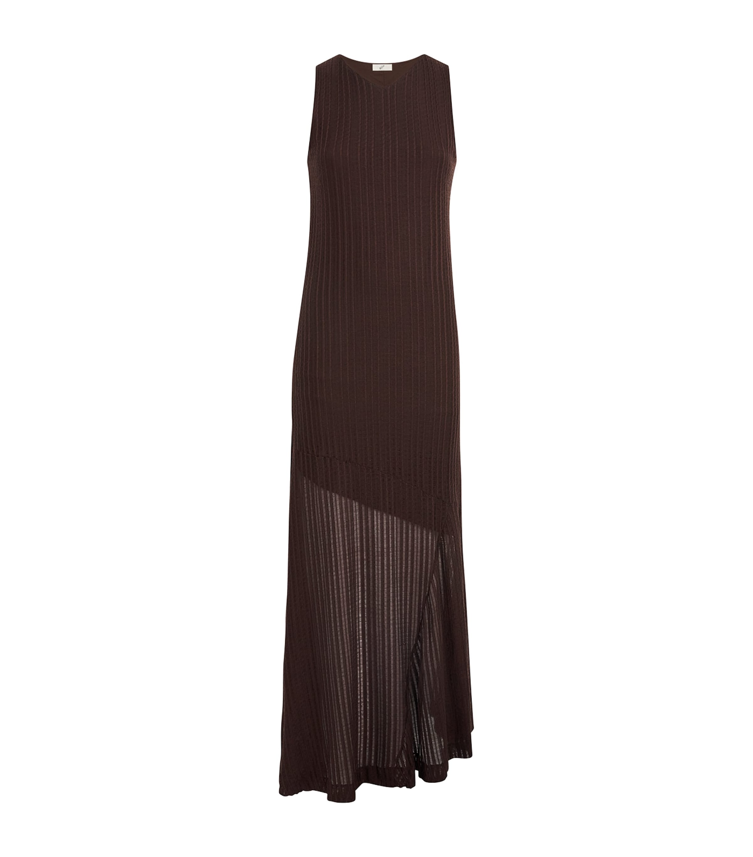Bite Studios Spacia Sheer Structured Tank Dress Hazel In Brown