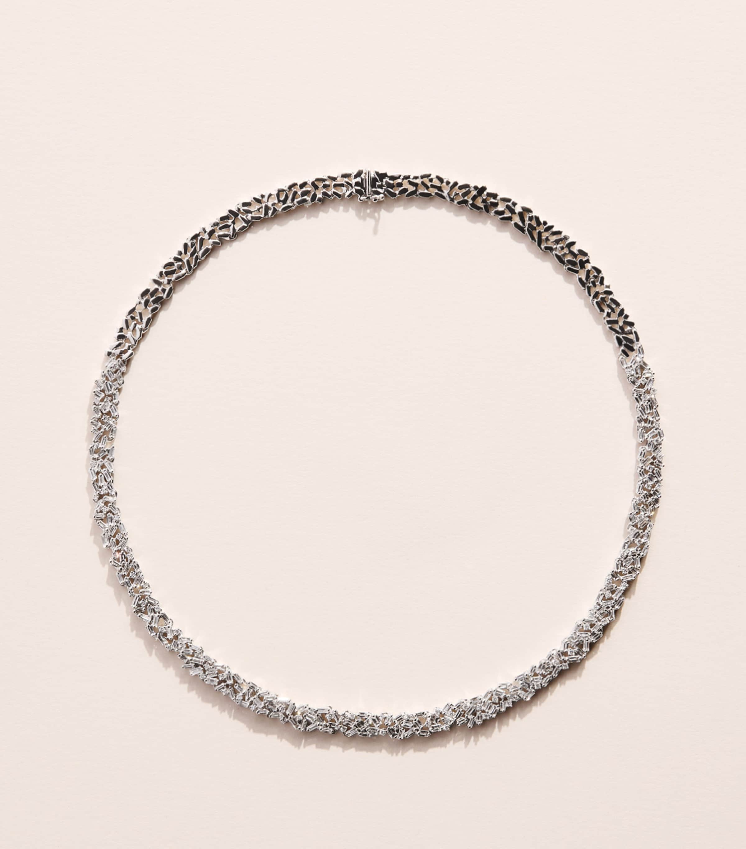 Suzanne Kalan White Gold and Diamond Classic Tennis Necklace Wg/wd Image 1