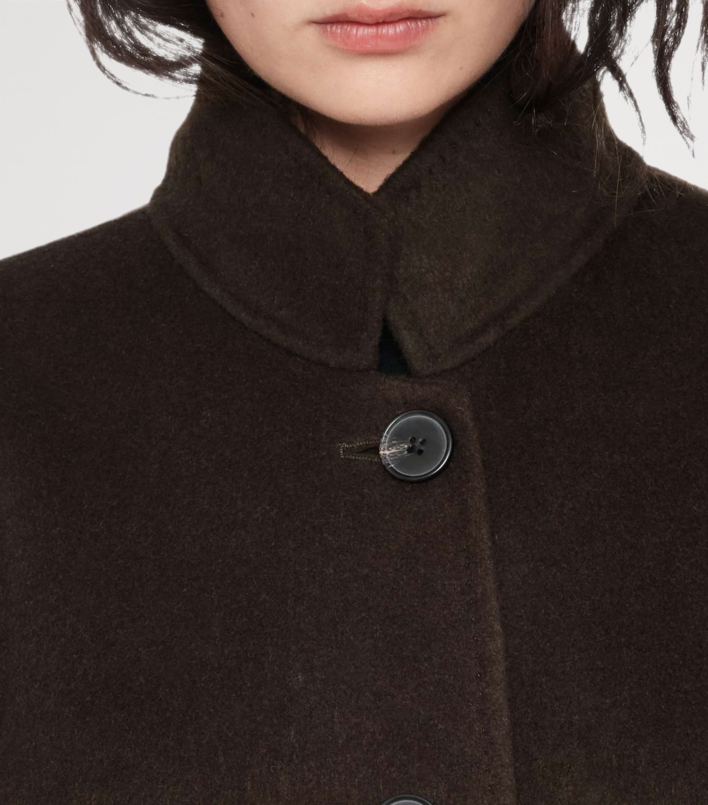 AllSaints Womens Wool-Blend Effie Coat Espresso Brown Image 5
