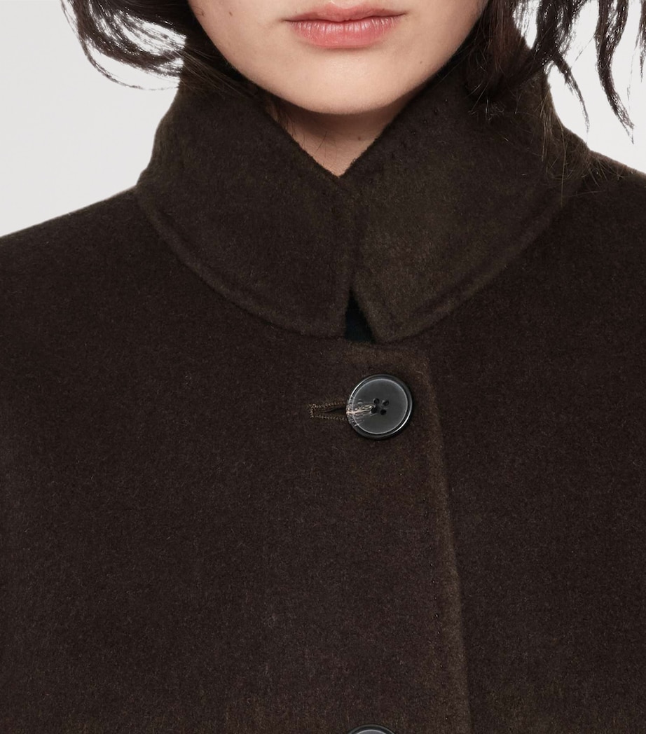 AllSaints Womens Wool-Blend Effie Coat Espresso Brown Image 5
