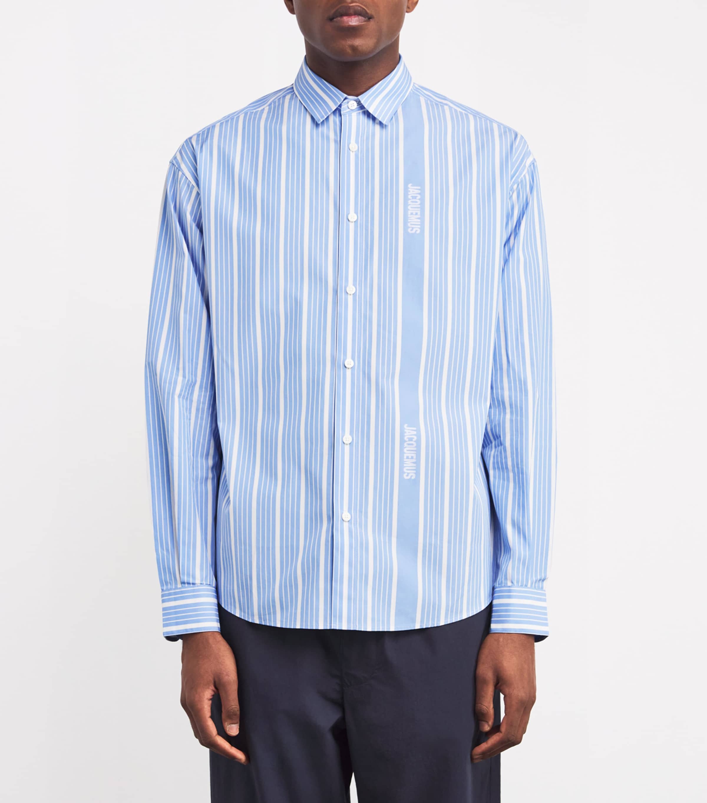 Cotton Striped Simo Shirt BUSINESS BIG LOGO Image 3