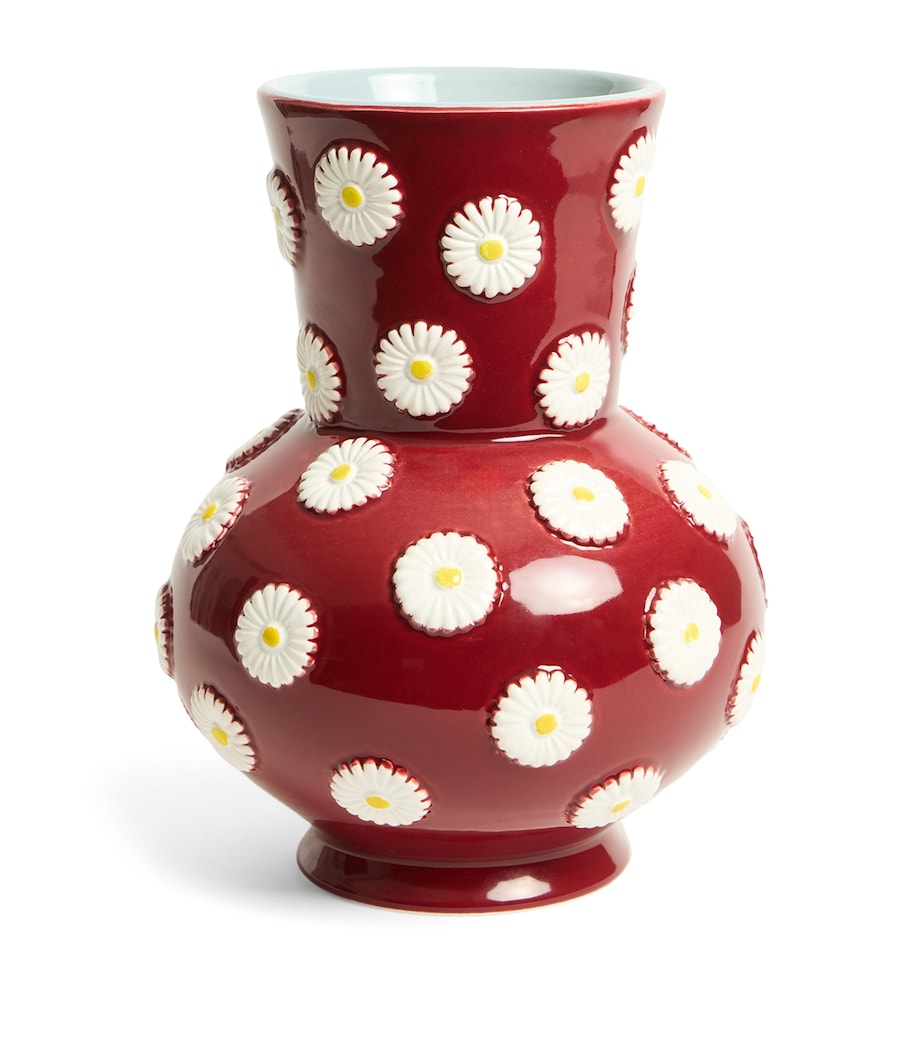 Ceramic Daisy Vase (25cm) BORDEAUX Image 1