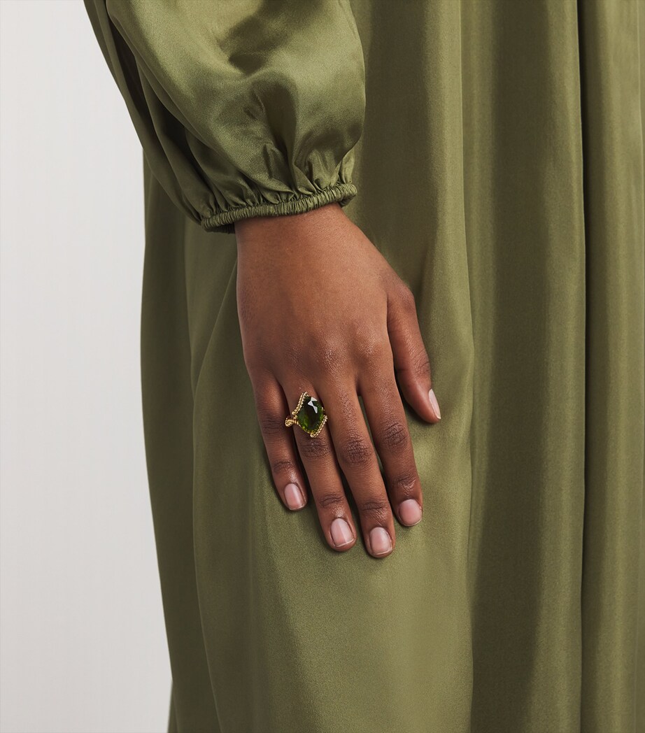 Zimmermann Yellow Gold-Plated Bloom Oval Ring Gold/emerald Image 5