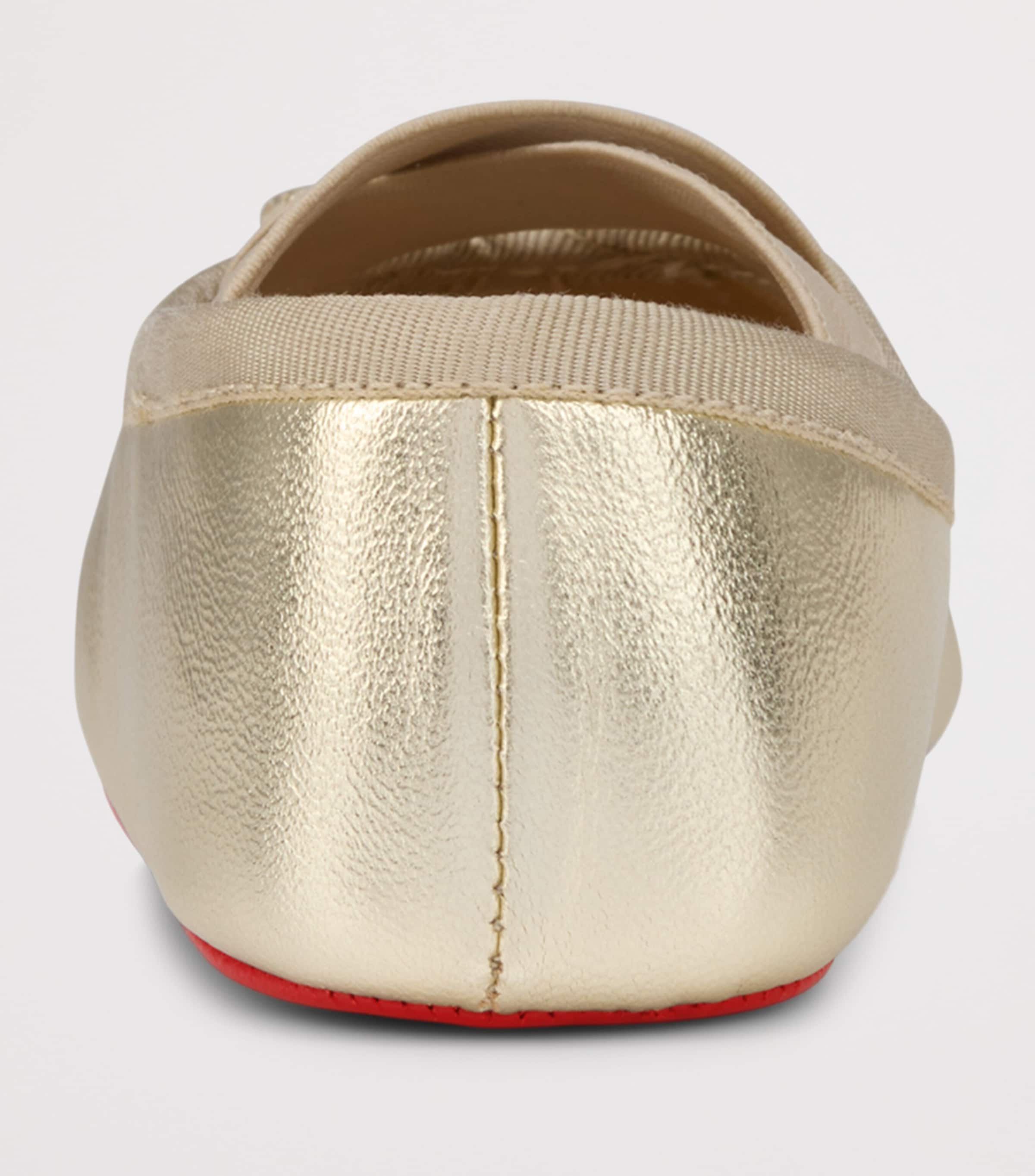 Christian Louboutin Kids 미니 카시아스티치나 가죽 발레 플랫