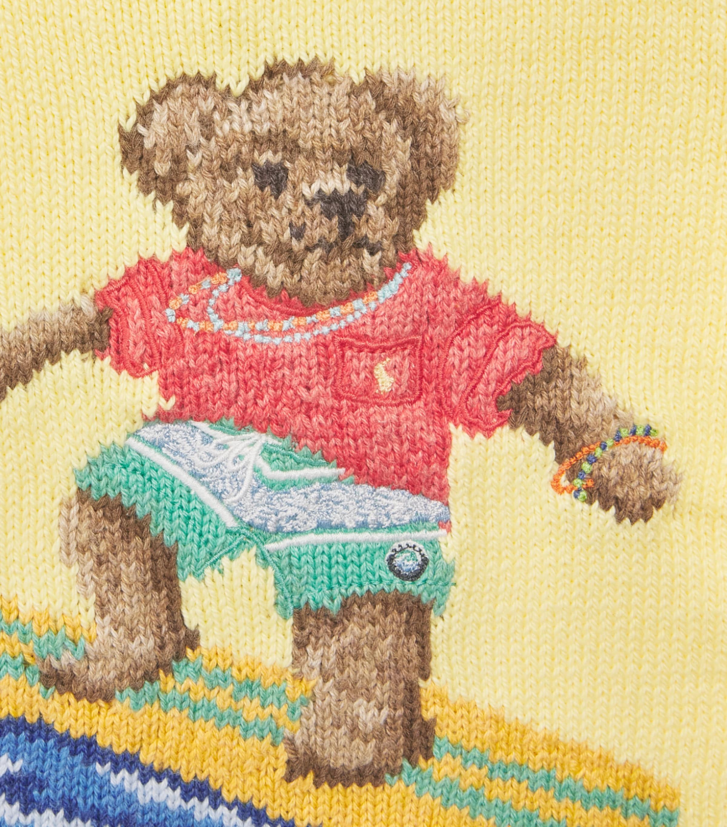 Ralph Lauren Kids Gold Cotton Polo Bear Sweater (3-24 Months