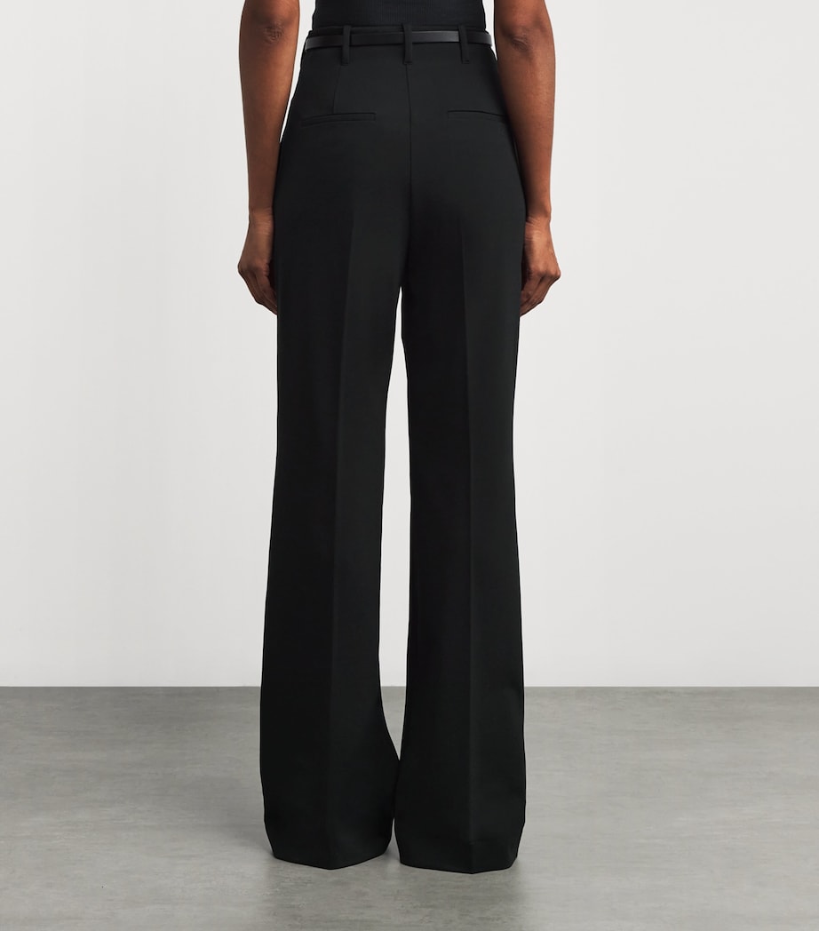 Belted Flared Trousers 001 BLACK Image 4