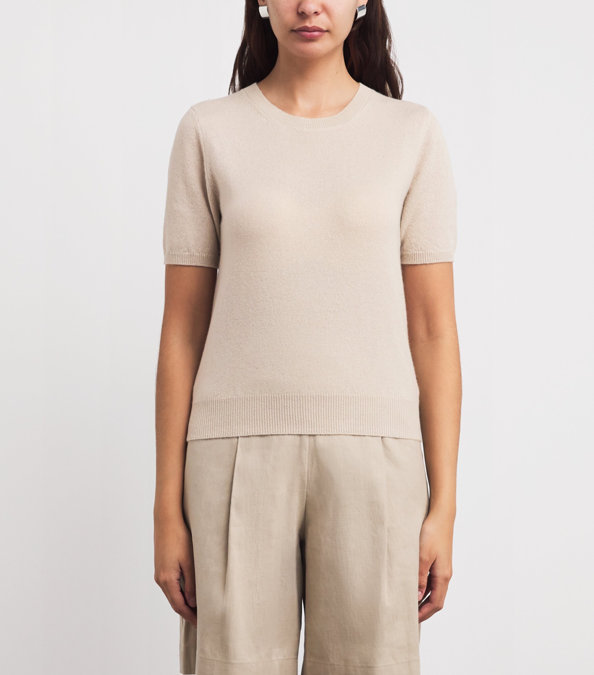 Herskind Womens Cashmere Thora T-Shirt Crème Image 4